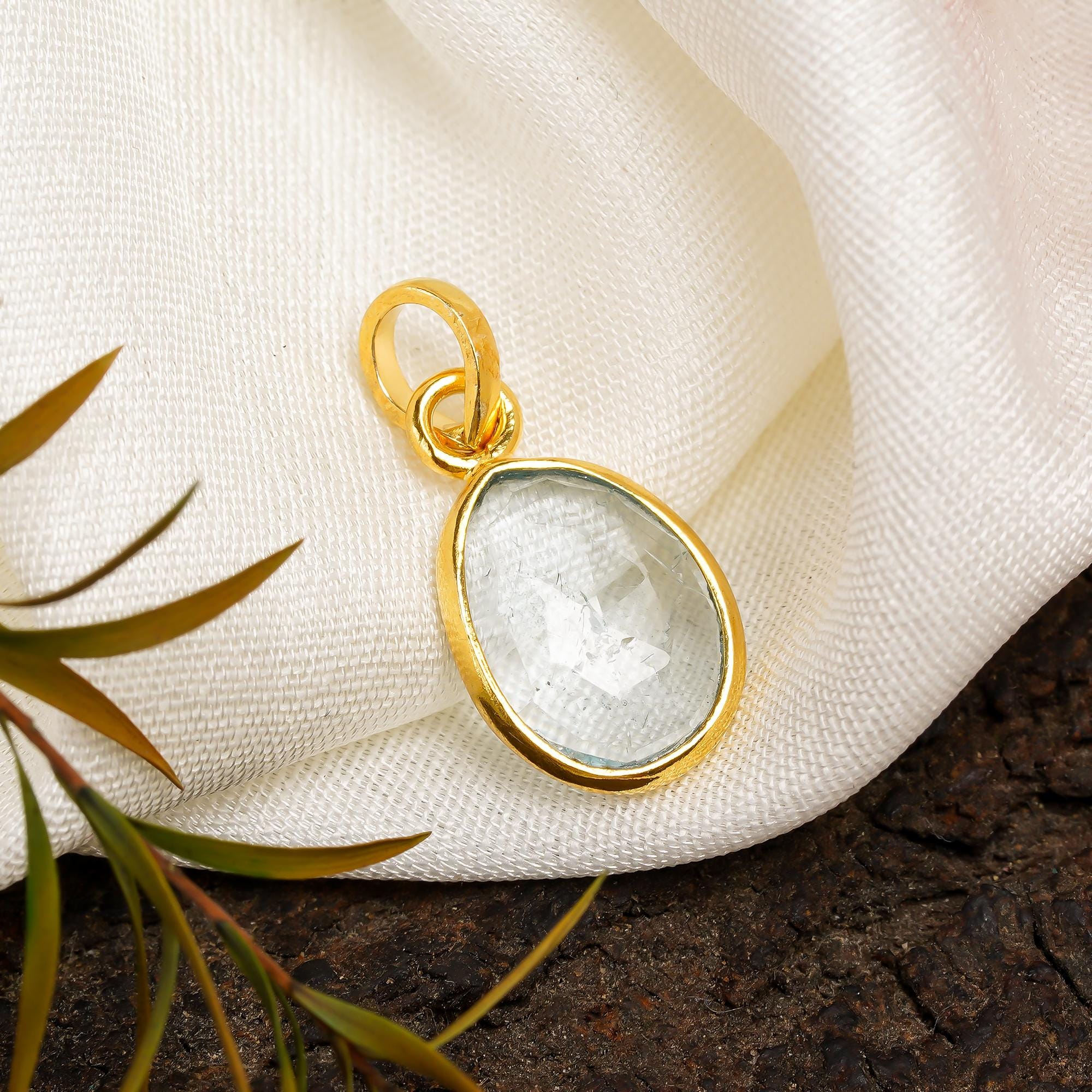 Sky Blue Topaz Sterling Silver Pendant: Dainty December Birthstone Necklace