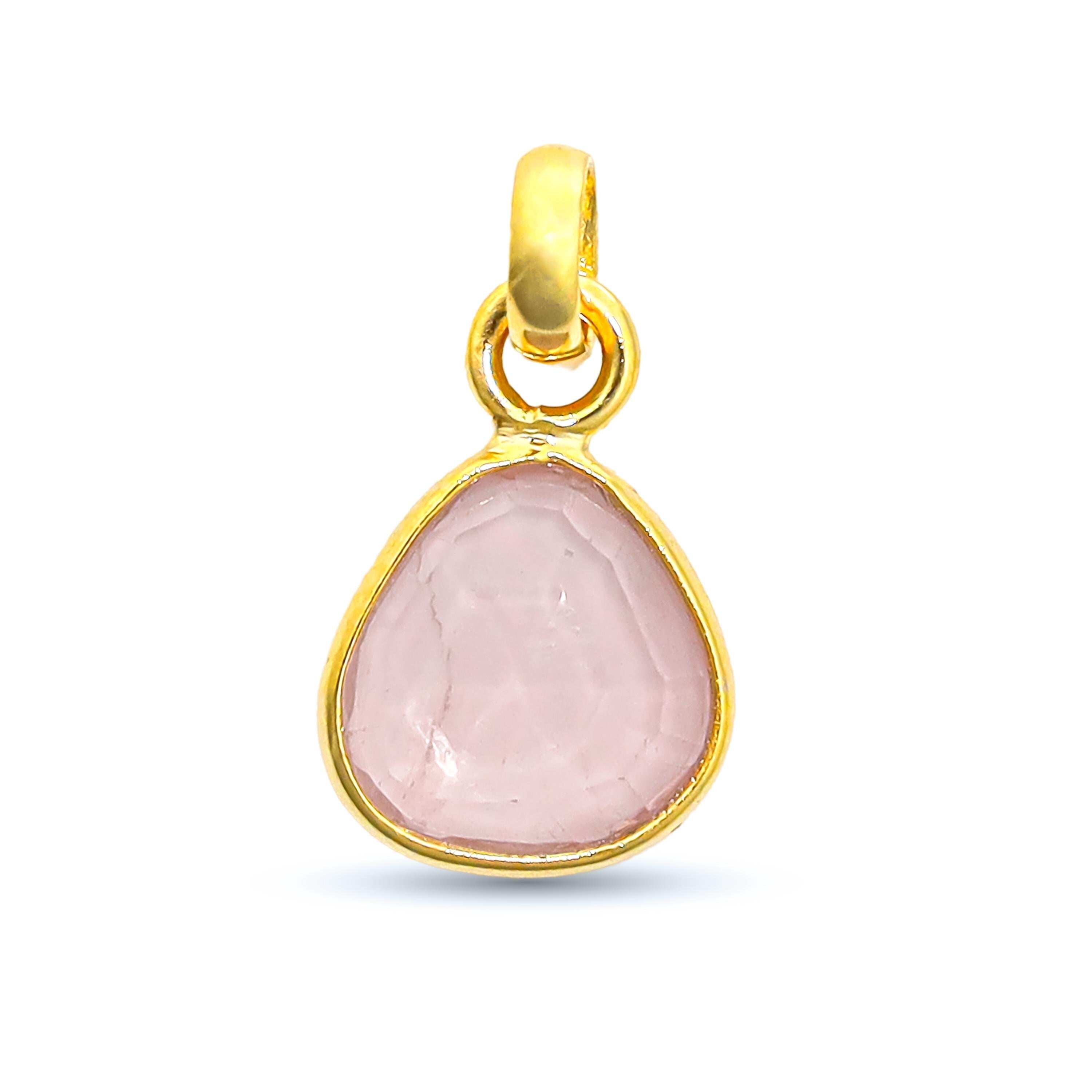 Rose Quartz Pendant: Sterling Silver Bezel, Heart Chakra Healing