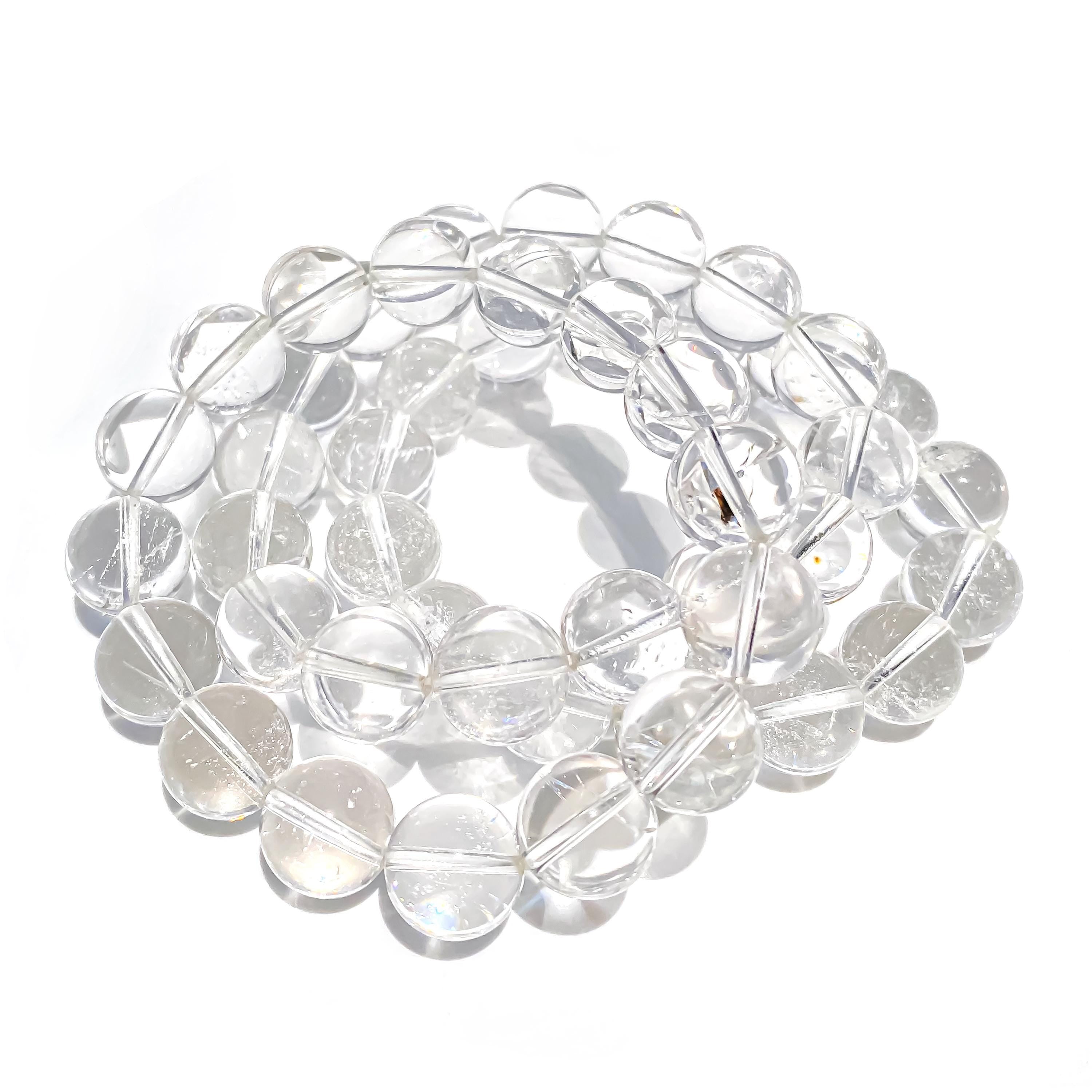 Himalayan Clear Quartz Bracelet: Rainbow Inclusions, Spiritual Healing