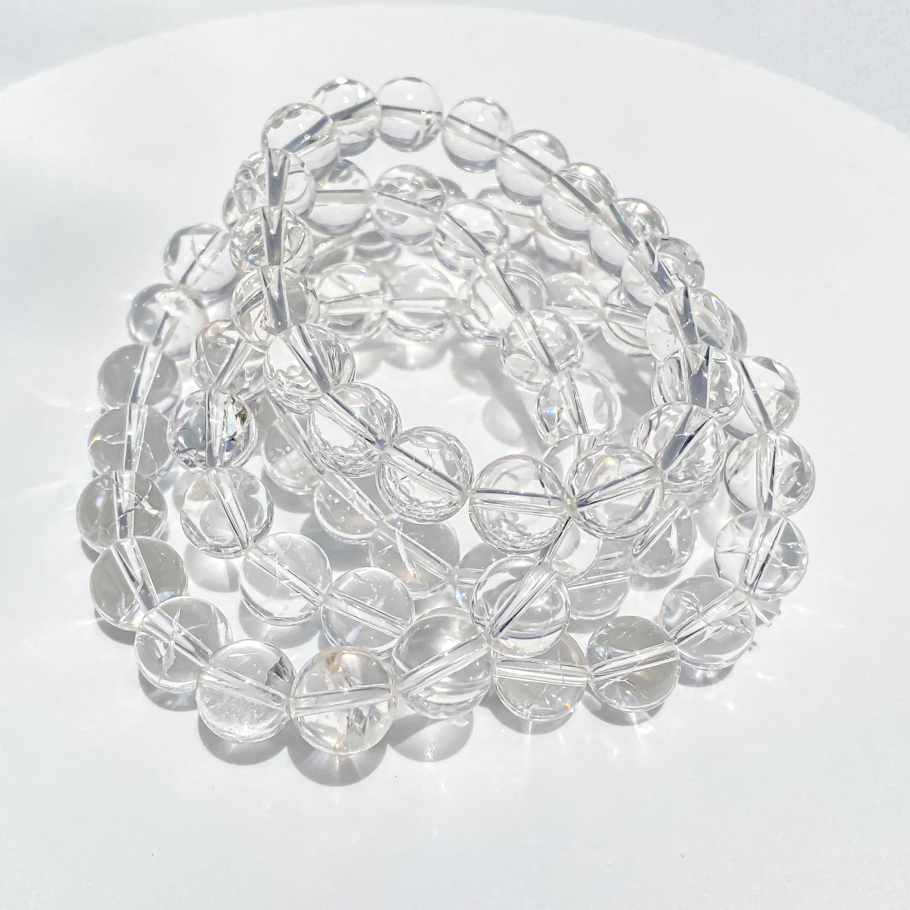 Himalayan Clear Quartz Bracelet: Rainbow Inclusions, Spiritual Healing