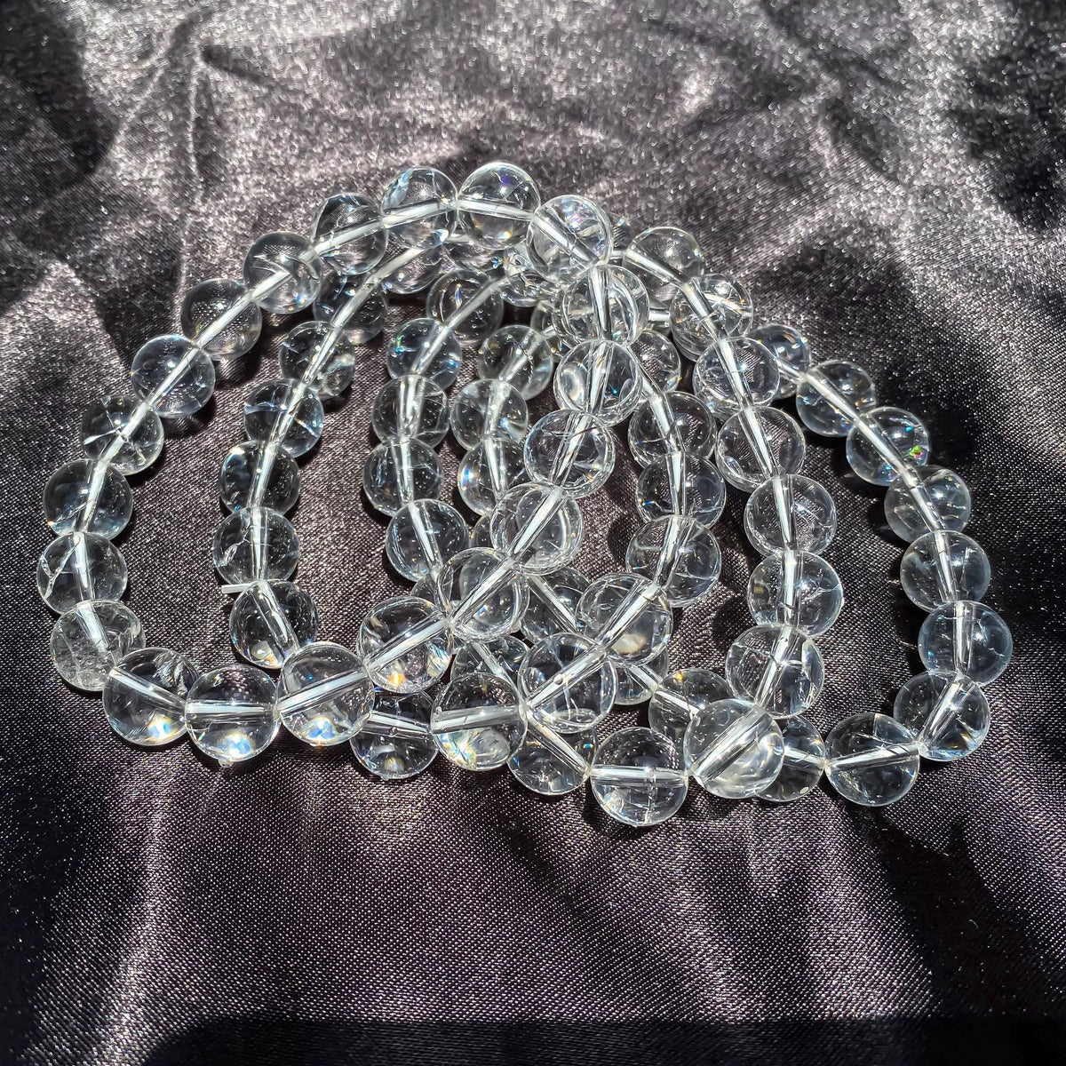 Himalayan Clear Quartz Bracelet: Rainbow Inclusions, Spiritual Healing Quartz Bracelets