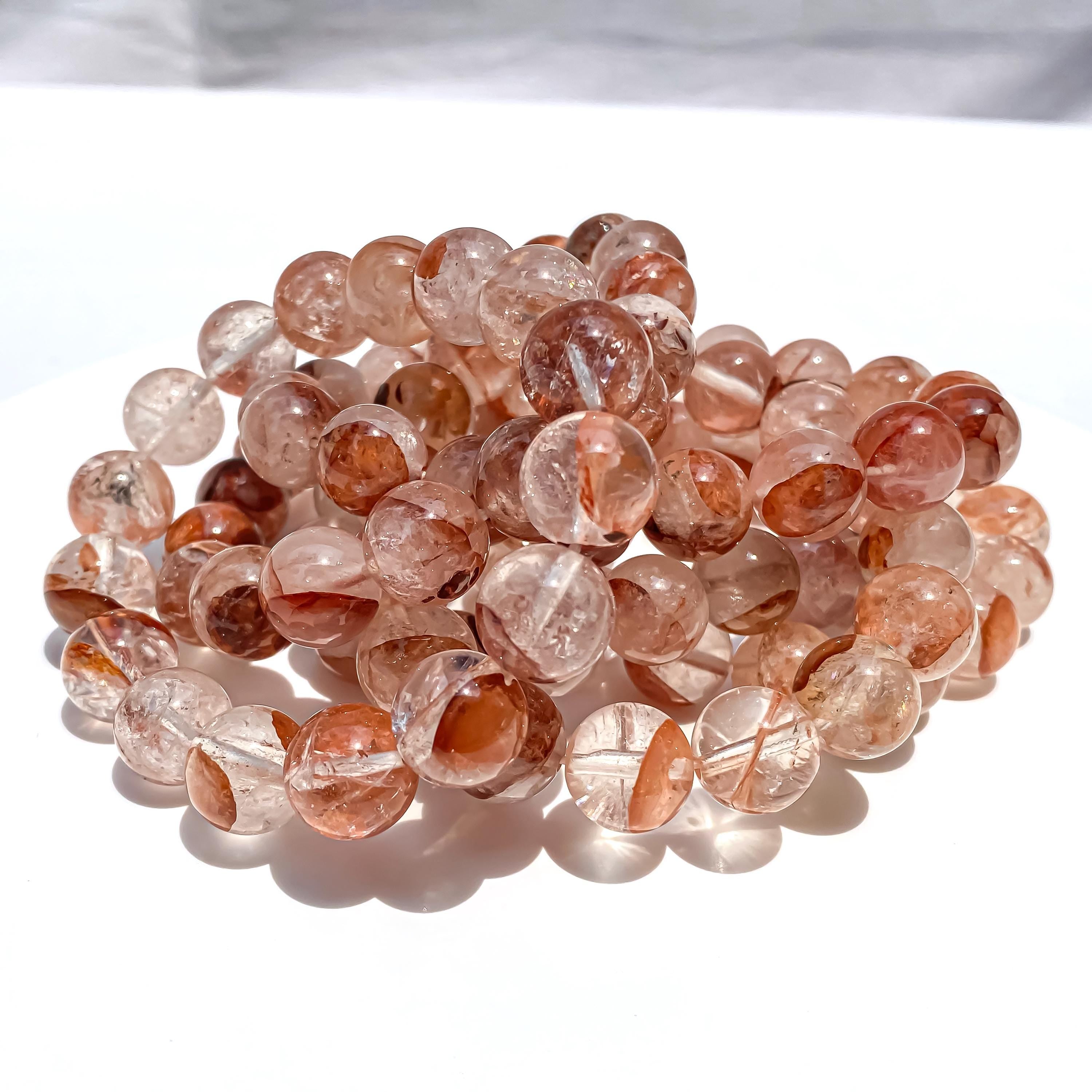 Himalayan Pink Quartz Bracelet: Grade AAA+ Gemstone, Stretch Style
