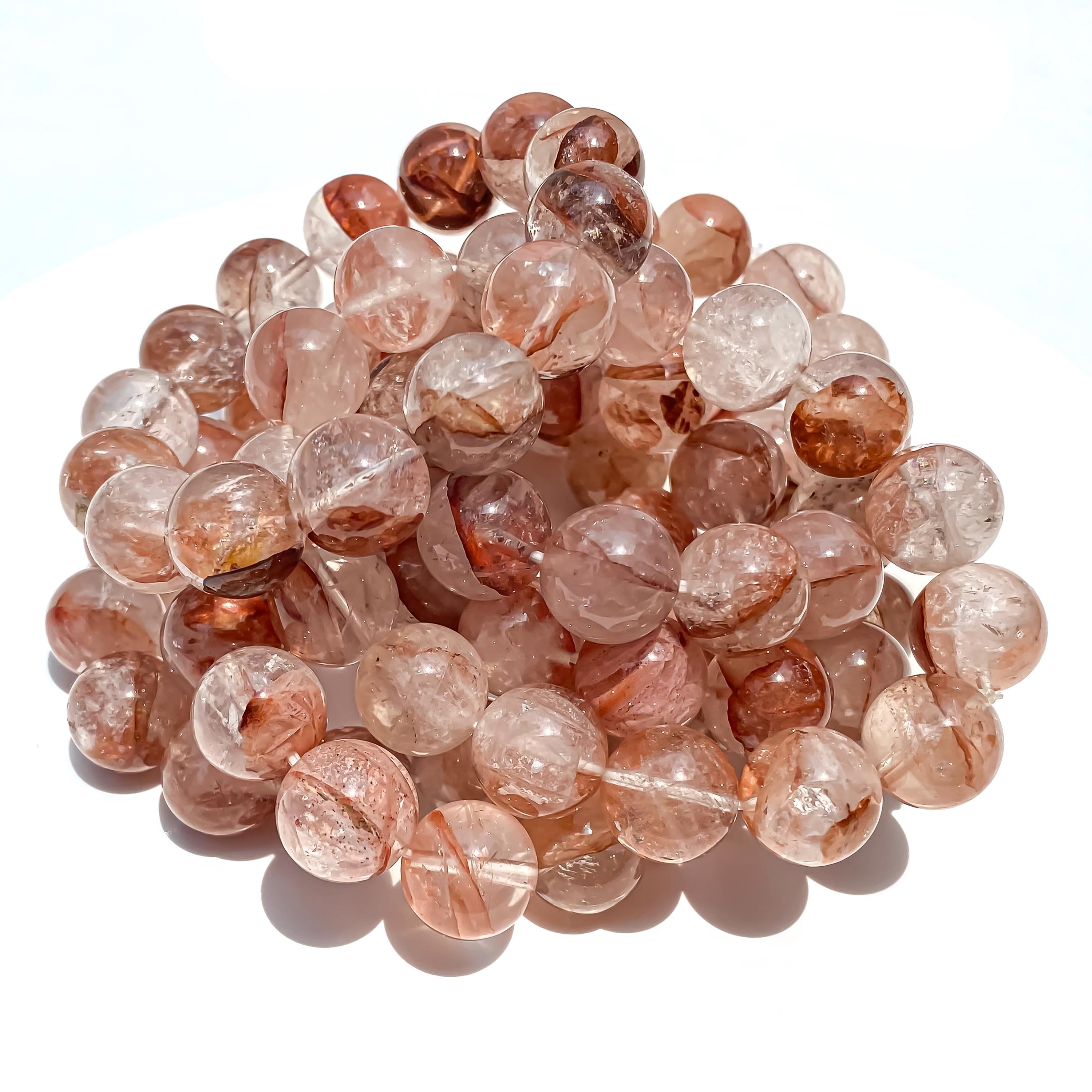 Himalayan Pink Quartz Bracelet: Grade AAA+ Gemstone, Stretch Style