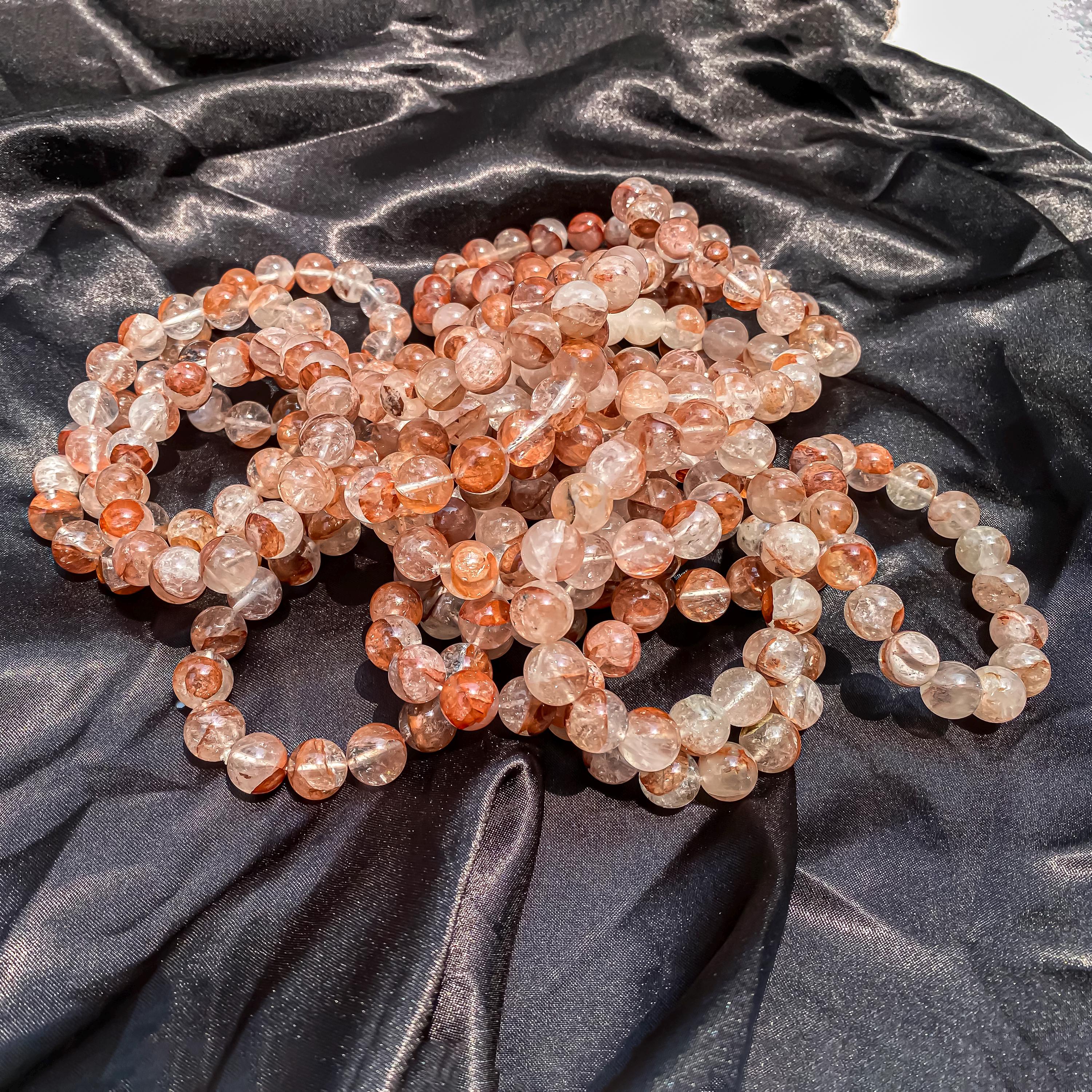 Himalayan Pink Quartz Bracelet: Grade AAA+ Gemstone, Stretch Style