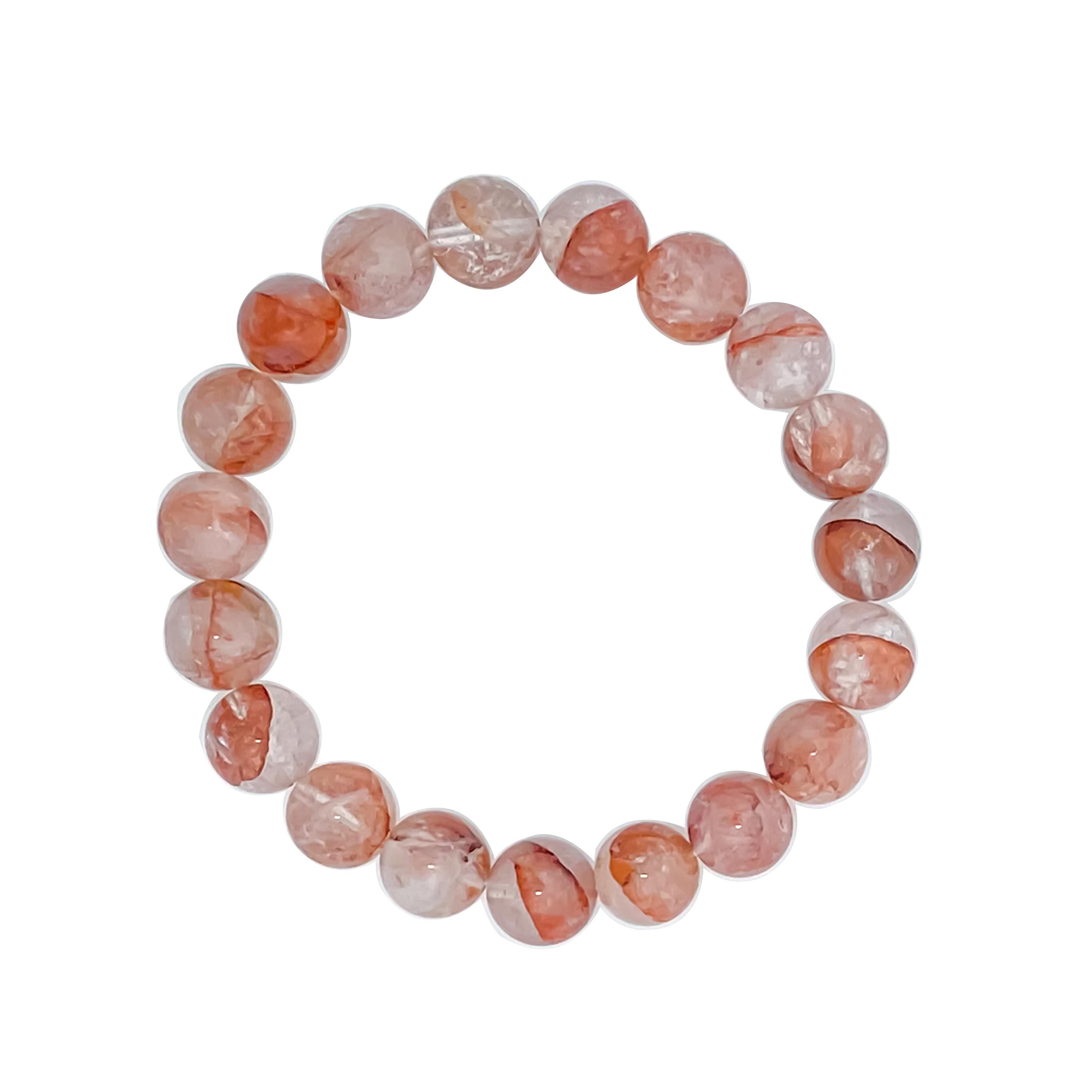 Himalayan Pink Quartz Bracelet: Grade AAA+ Gemstone, Stretch Style