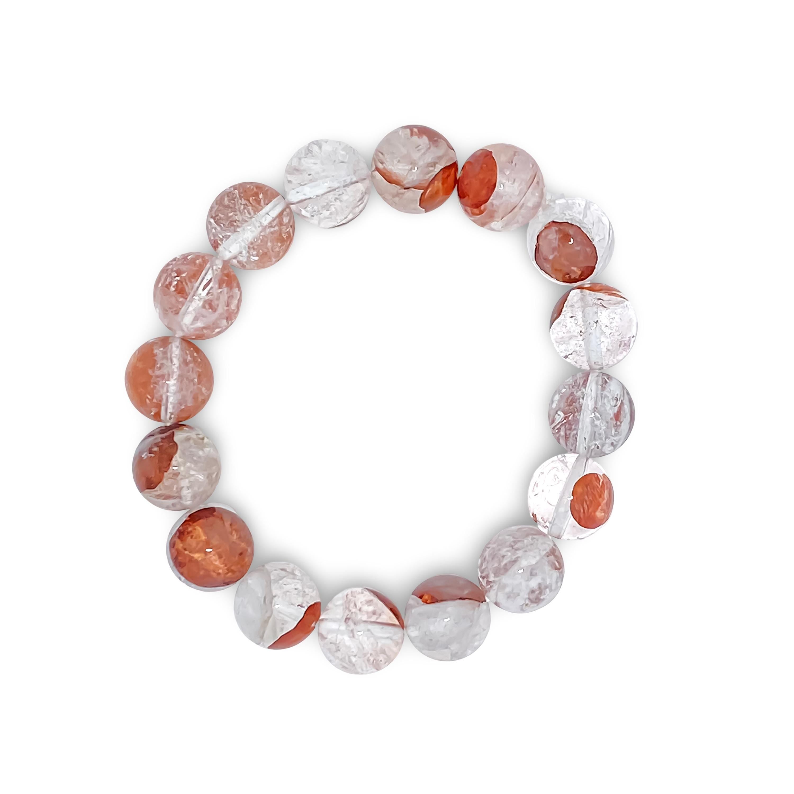Himalayan Pink Quartz Bracelet: Natural Gemstone Beads, Spiritual Jewelry