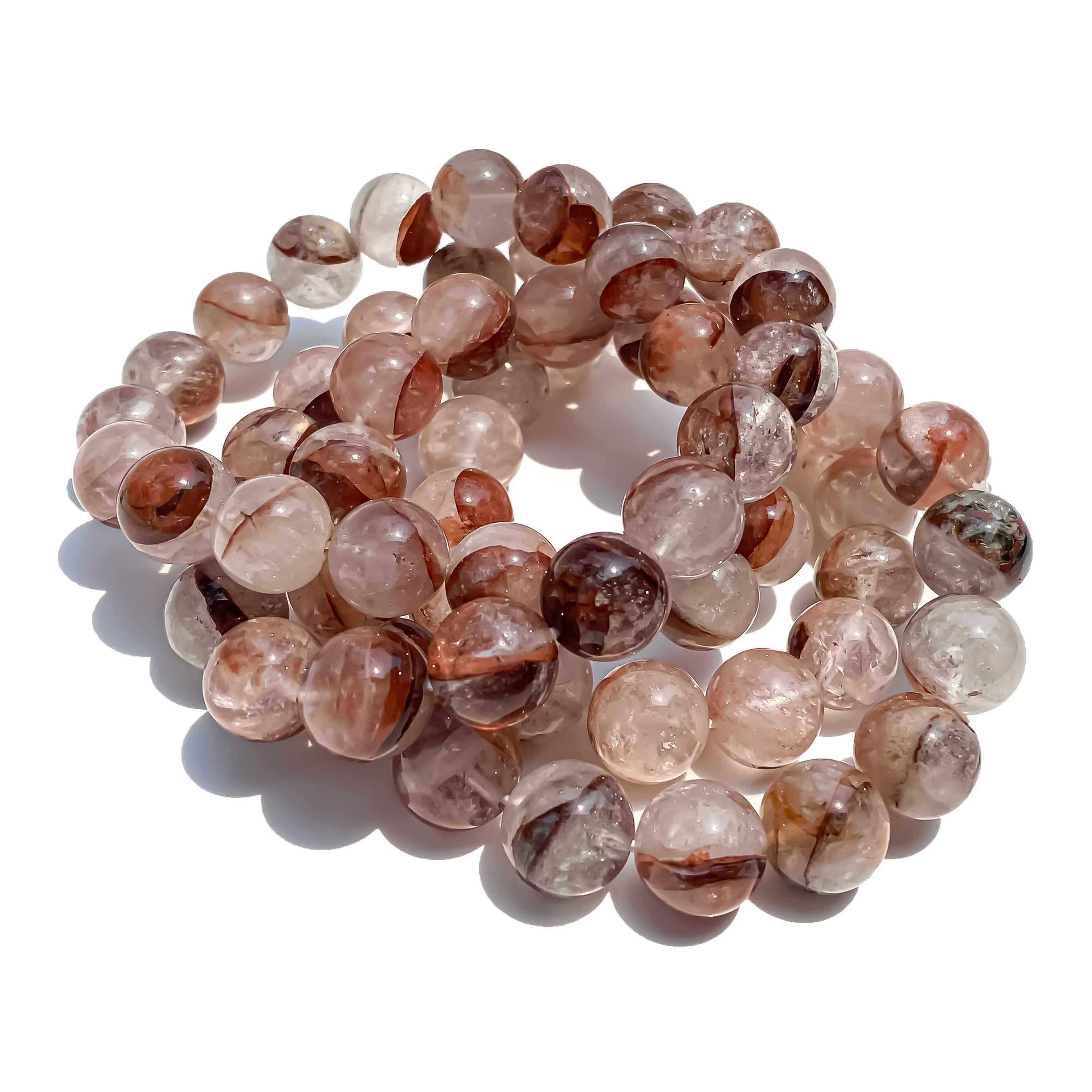 Himalayan Pink Quartz Bracelet: Natural Crystal Healing Jewelry