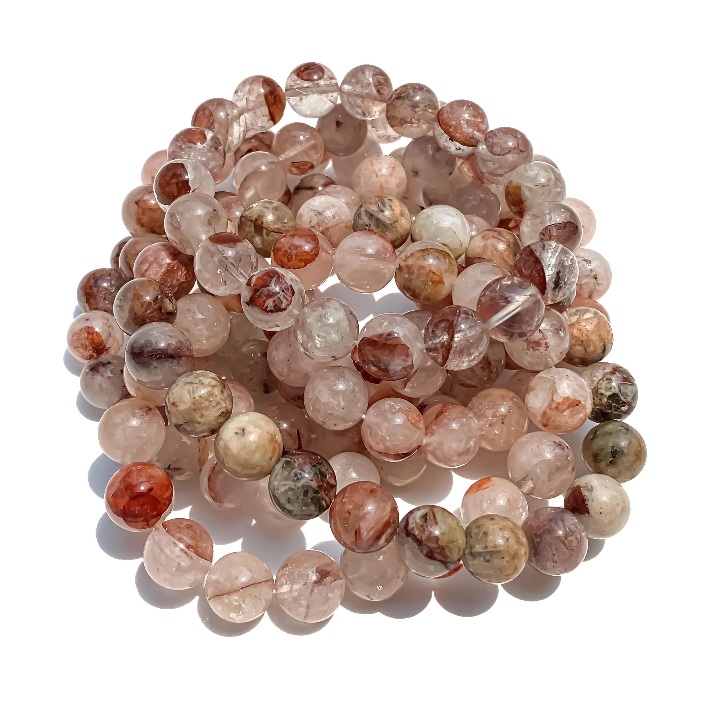 Himalayan Pink Quartz Bracelet: Natural Crystal Healing Jewelry