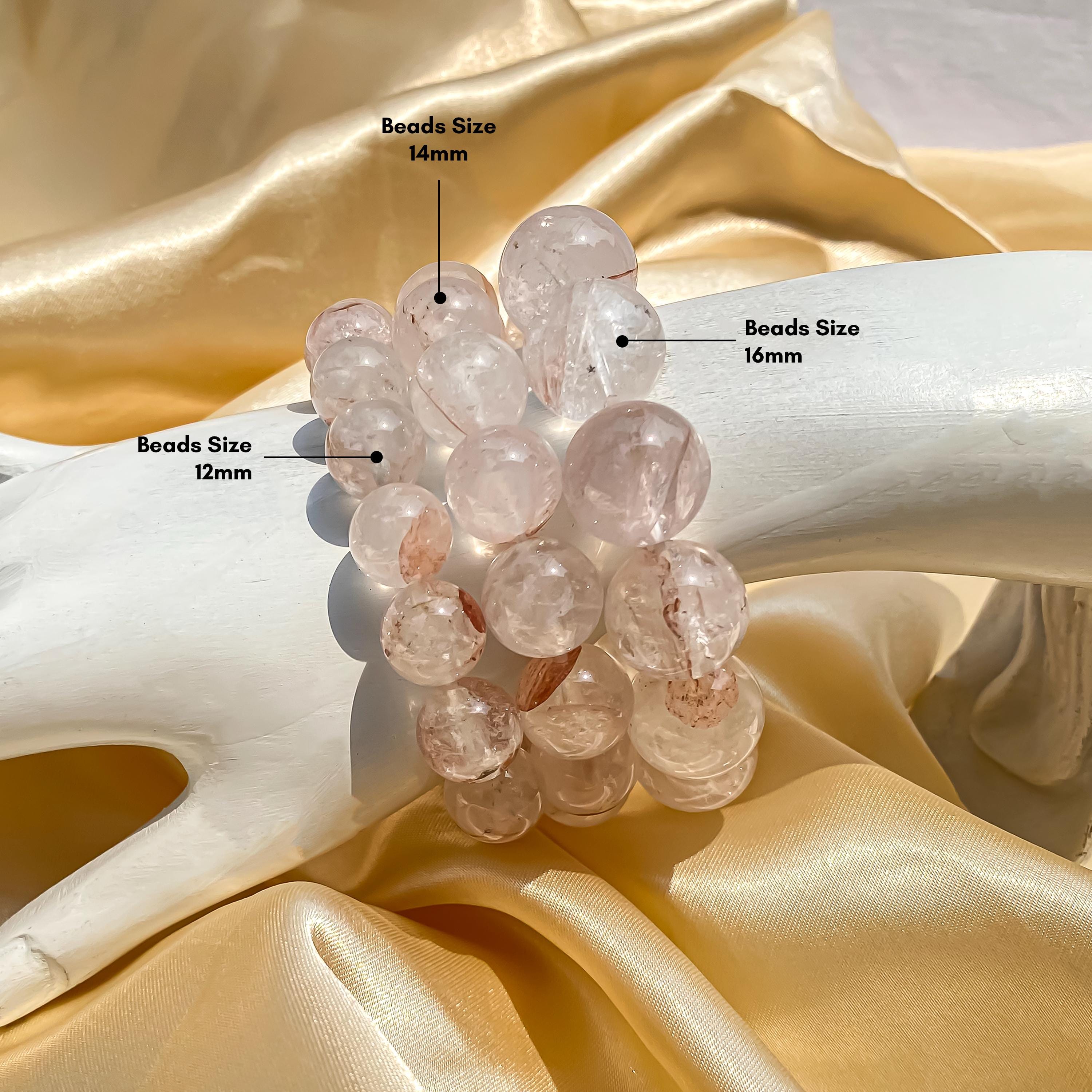 Himalayan Pink Quartz Beaded Bracelet: Healing Crystal Jewelry