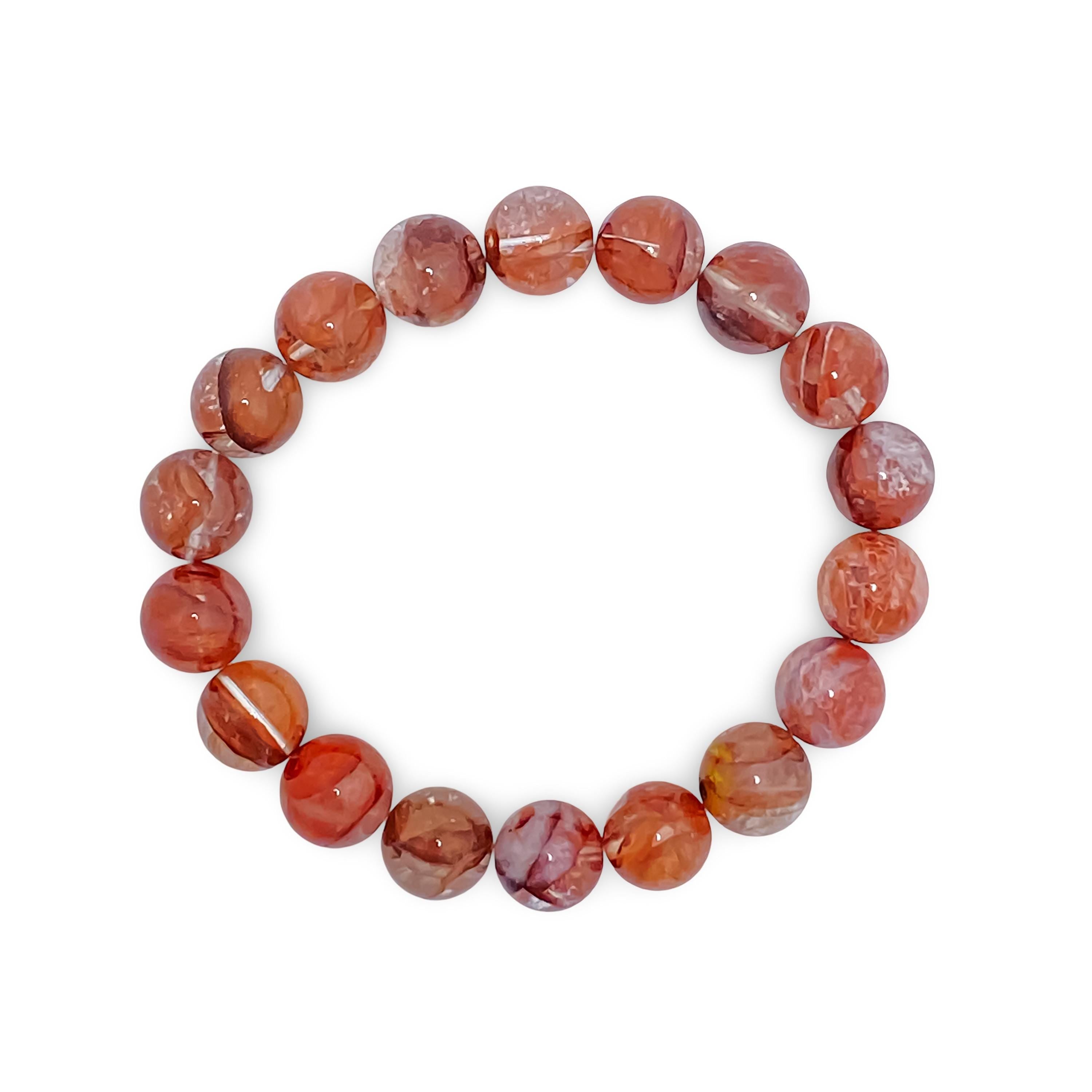 Himalayan Pink Quartz Beaded Bracelet: Handmade Crystal Healing Jewelry