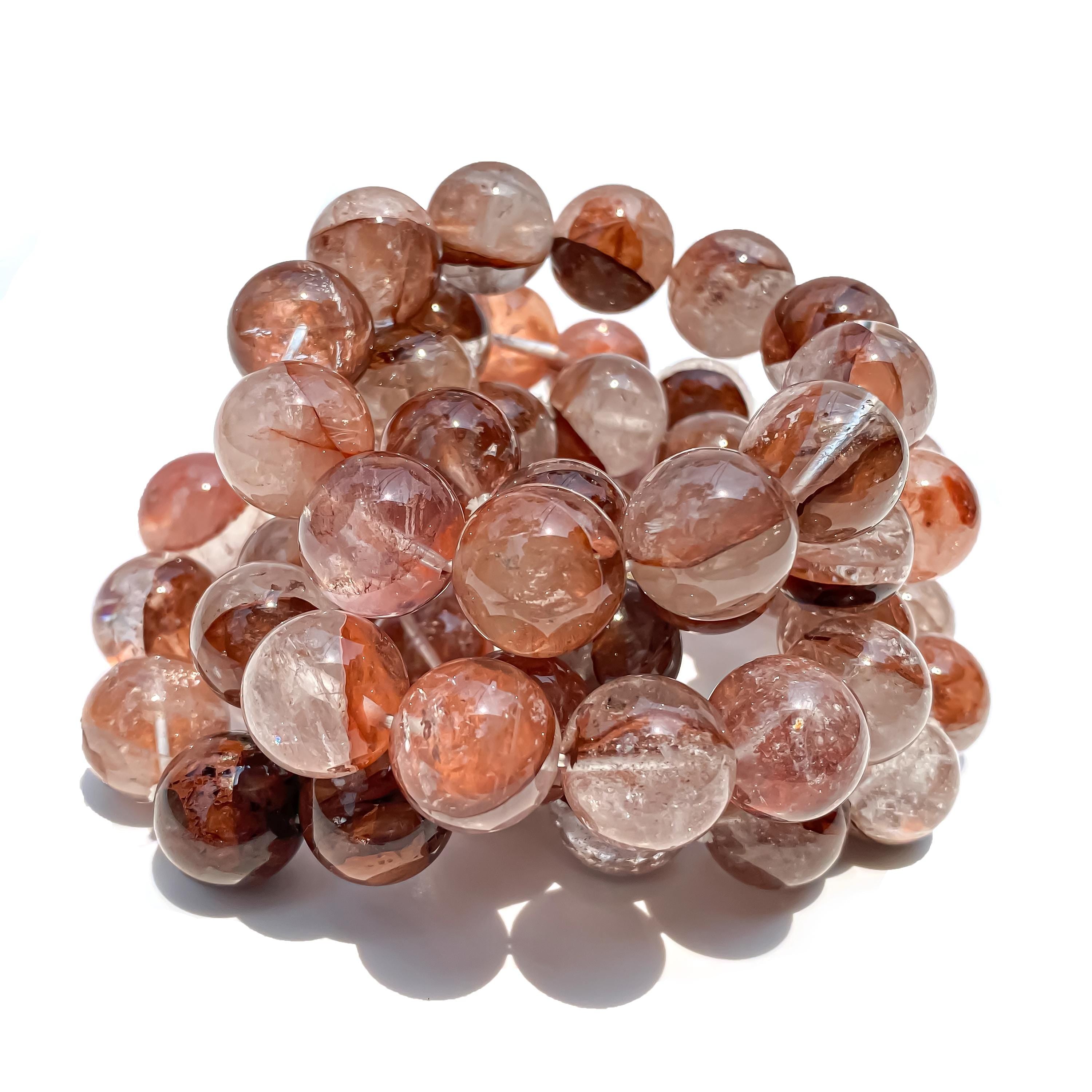 Himalayan Pink Quartz Bracelet: Samadhi Crystal Healing Gemstone Jewelry