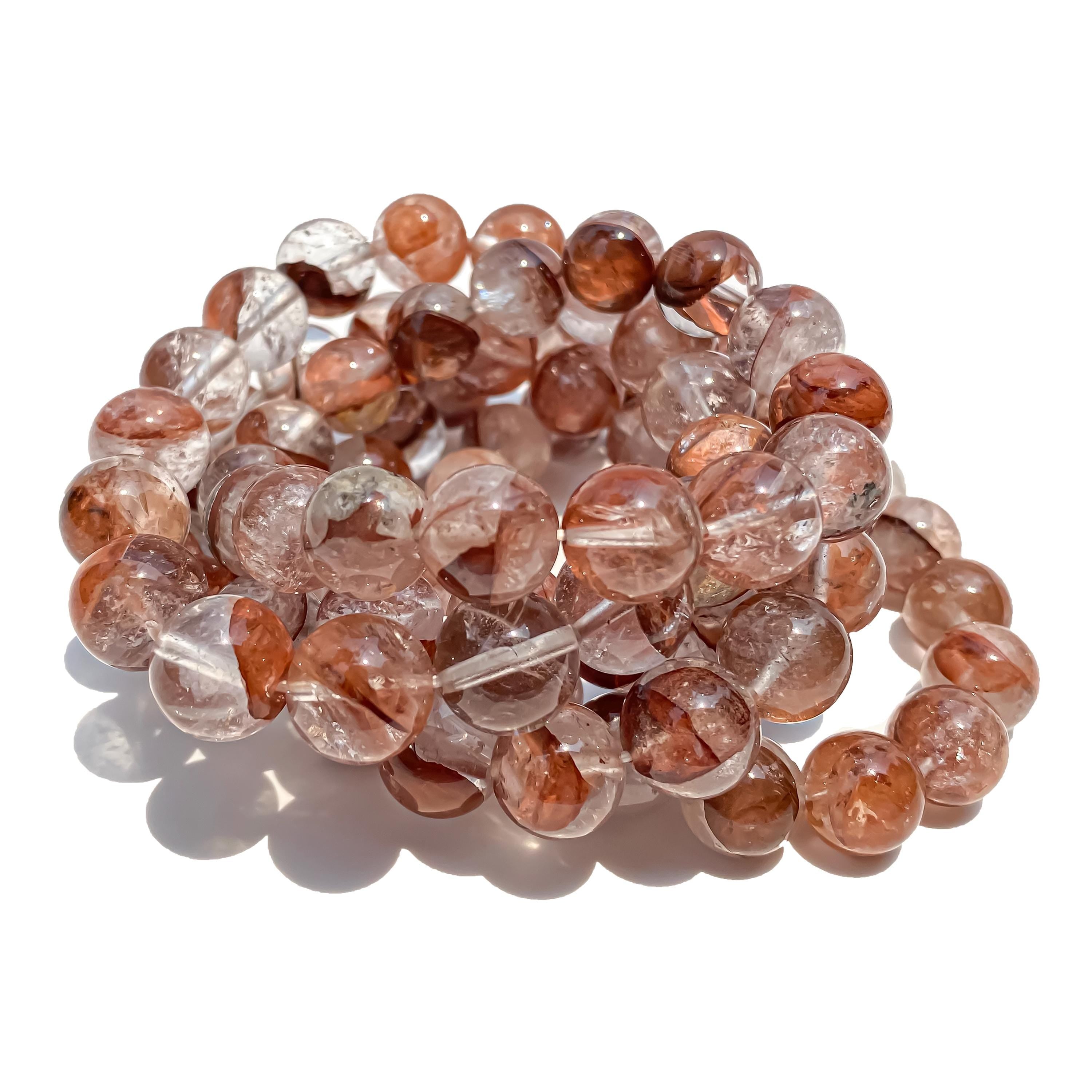 Himalayan Pink Quartz Bracelet: Samadhi Crystal Healing Gemstone Jewelry