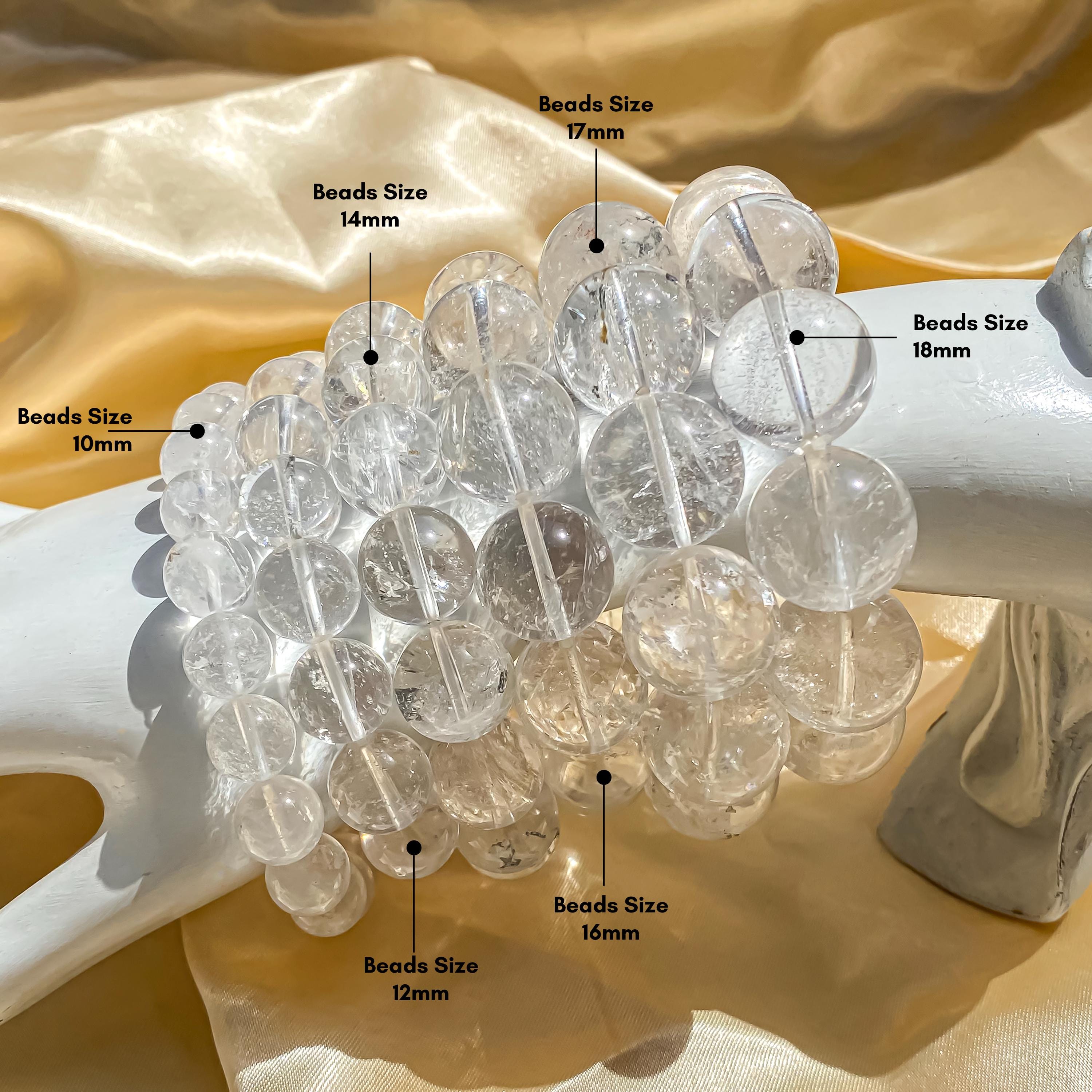 Himalayan White Quartz Bracelet: Rainbow Inclusions, Healing Crystal