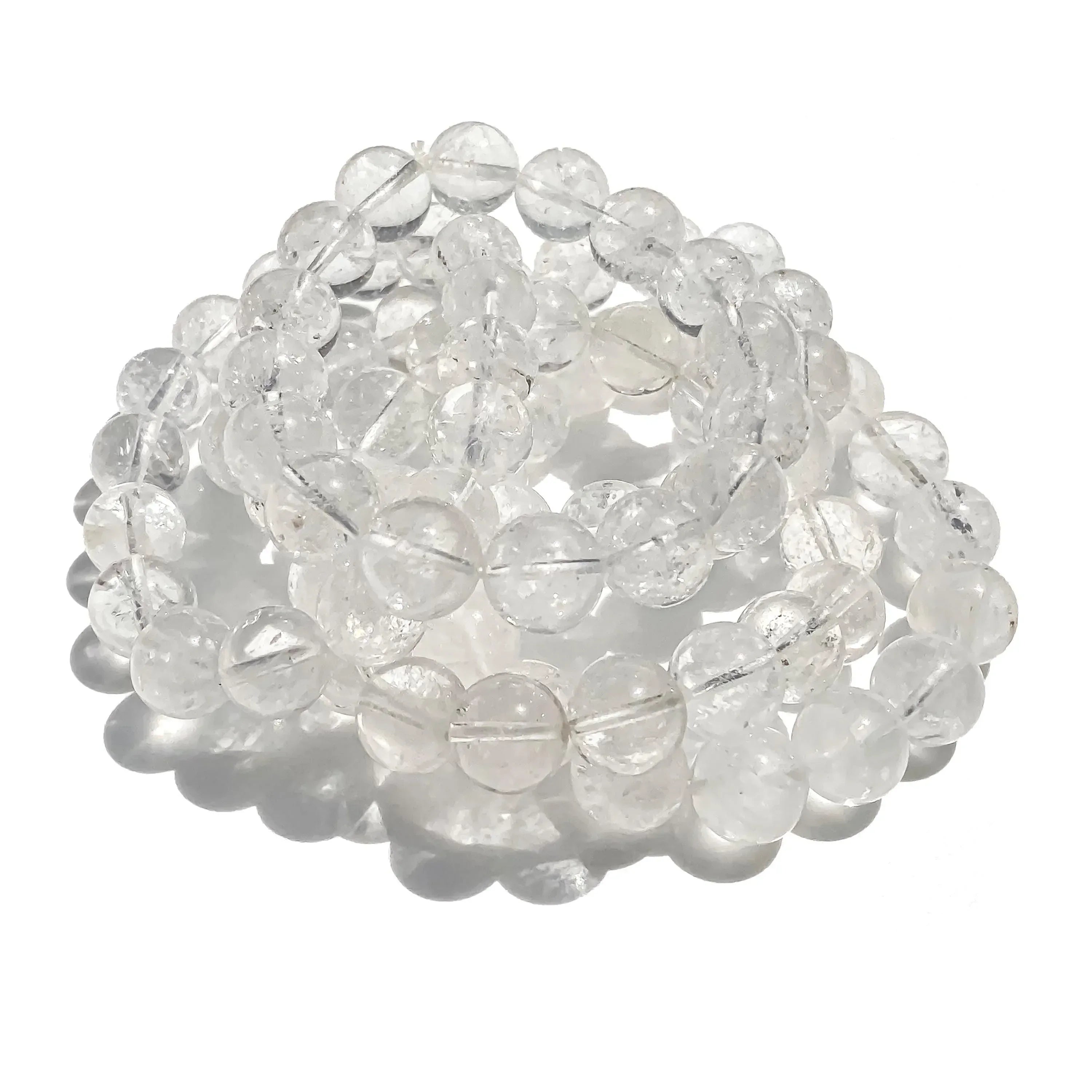 Himalayan White Quartz Bracelet: Rainbow Crystal Energy Healing Himalayan Quartz Bracelets