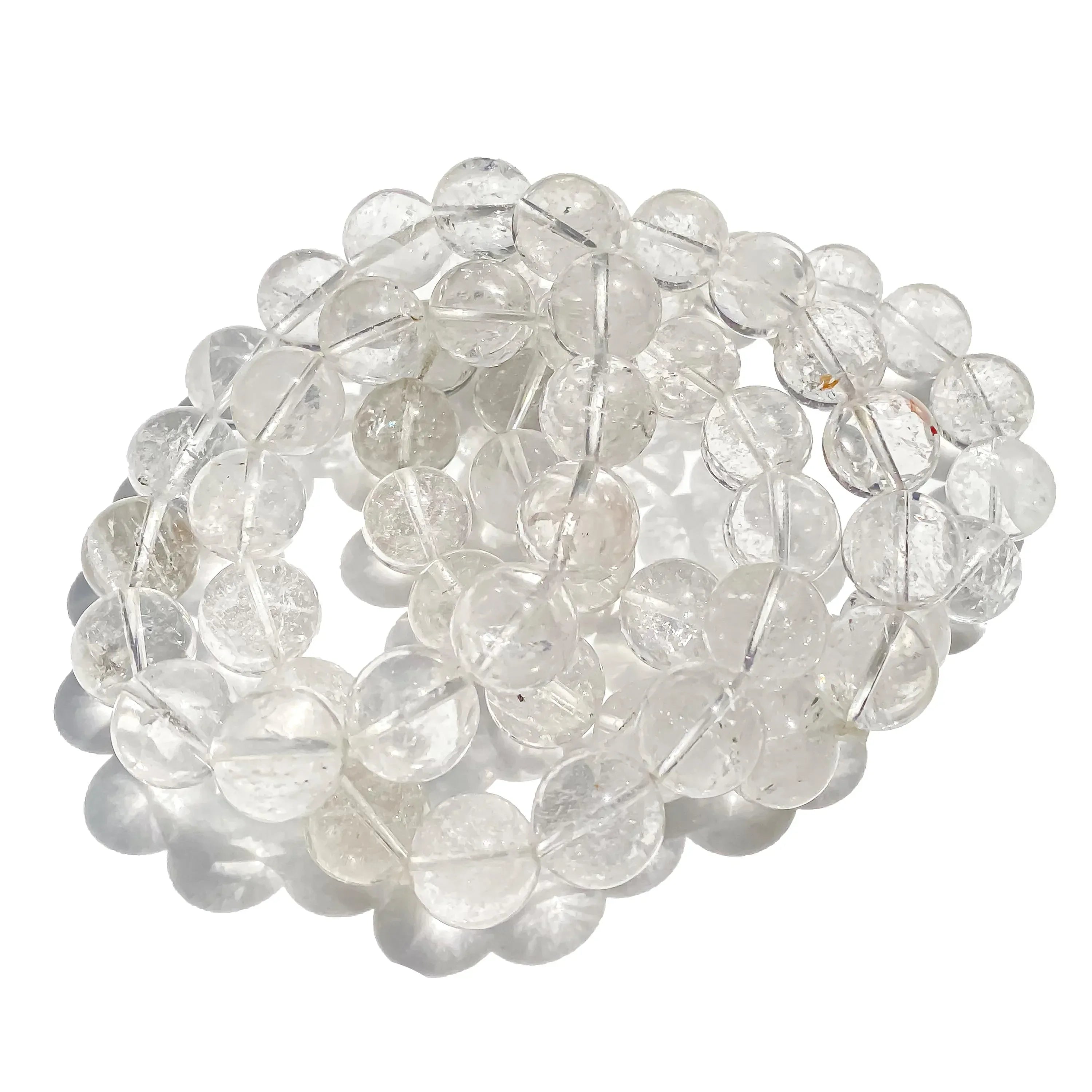 Himalayan White Quartz Bracelet: Rainbow Crystal Energy Healing Himalayan Quartz Bracelets