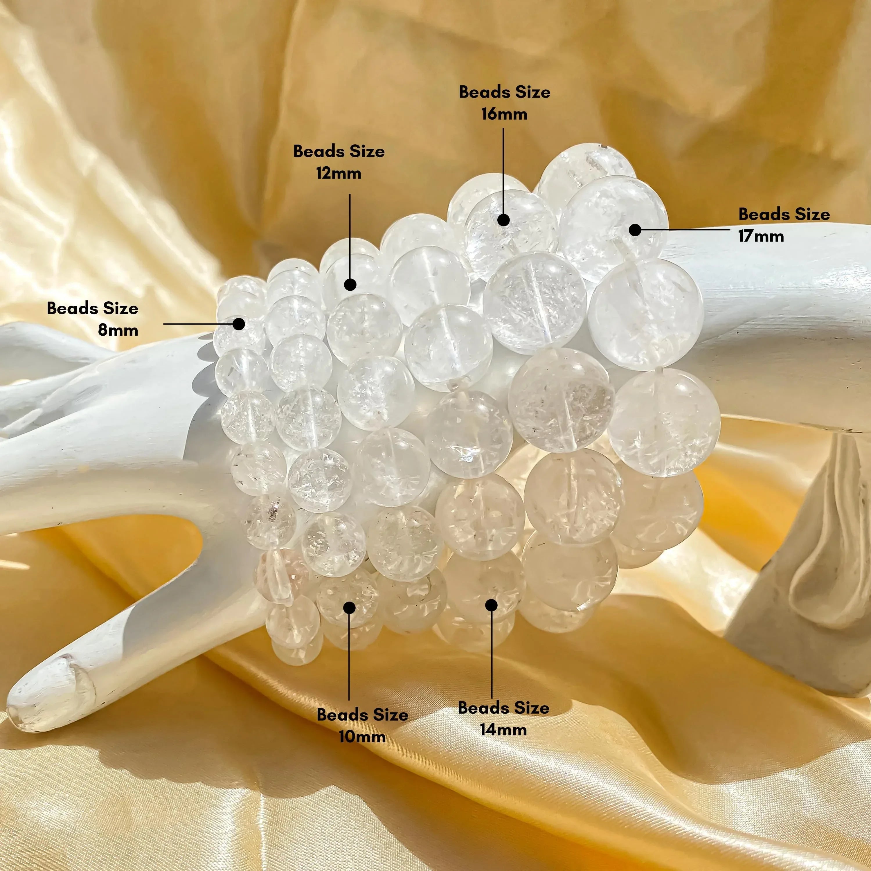 Himalayan White Quartz Bracelet: Rainbow Inclusions, Healing Crystal Himalayan Quartz Bracelets