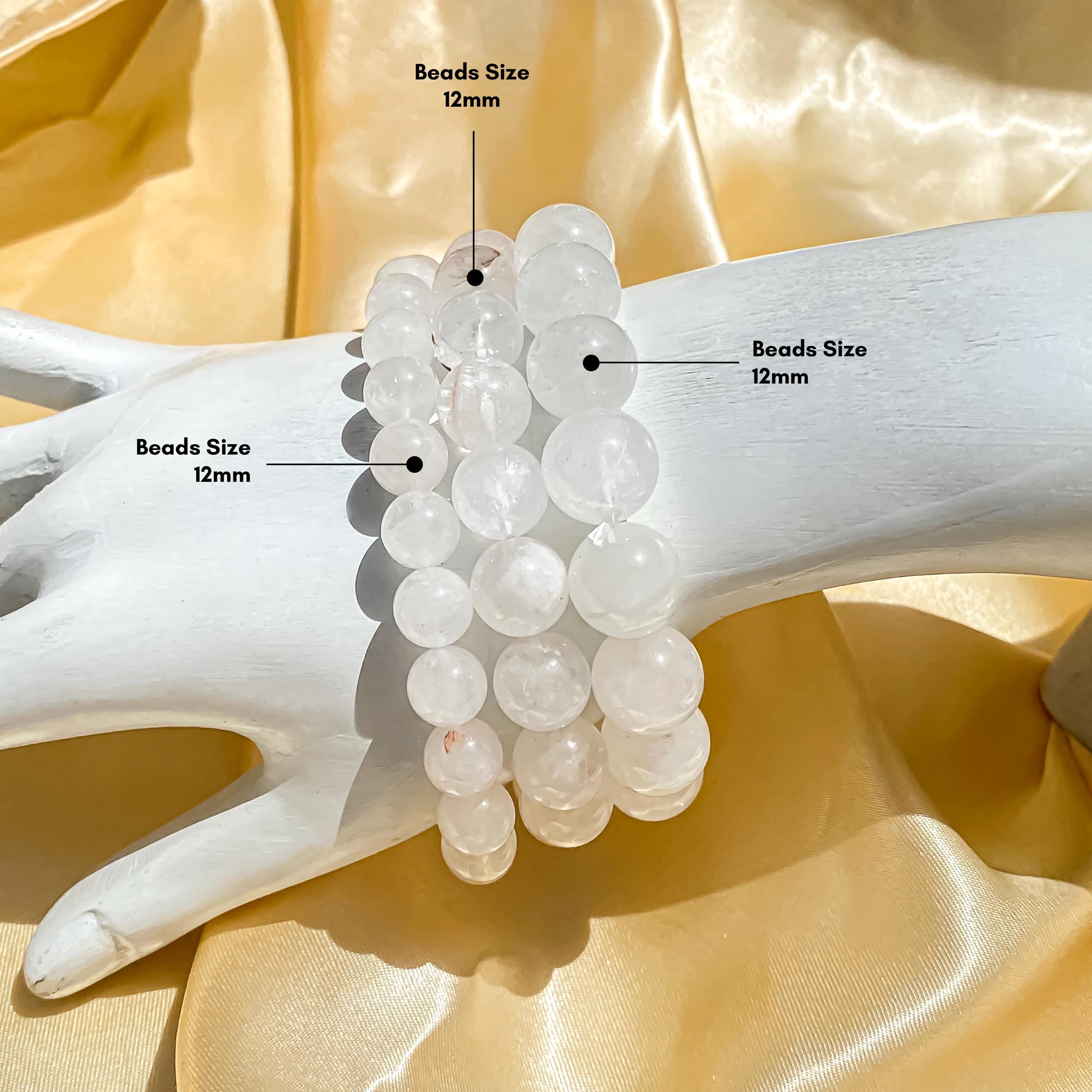 Himalayan White Quartz Bracelet: Rainbow Crystal Boho Jewelry