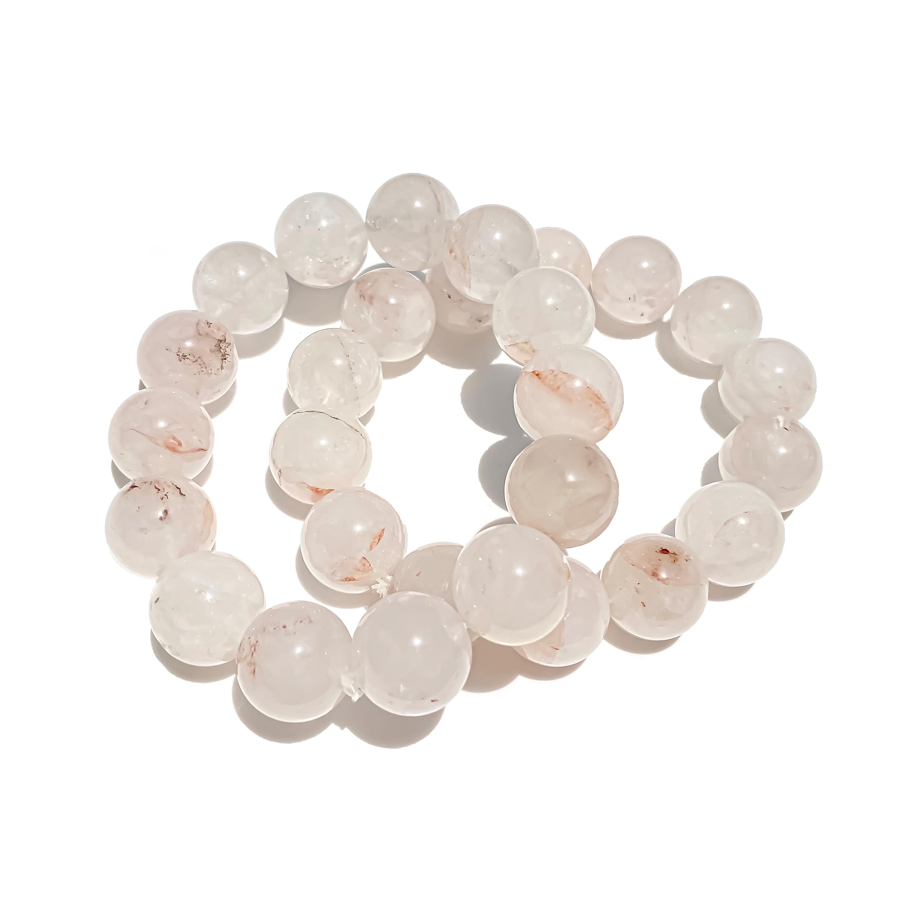 Himalayan White Quartz Bracelet: Rainbow Crystal Healing Jewelry