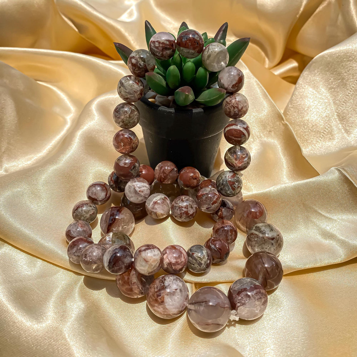 Himalayan Pink Quartz Bracelet: AAA+ Crystal Healing Gemstone Jewelry Quartz Bracelets