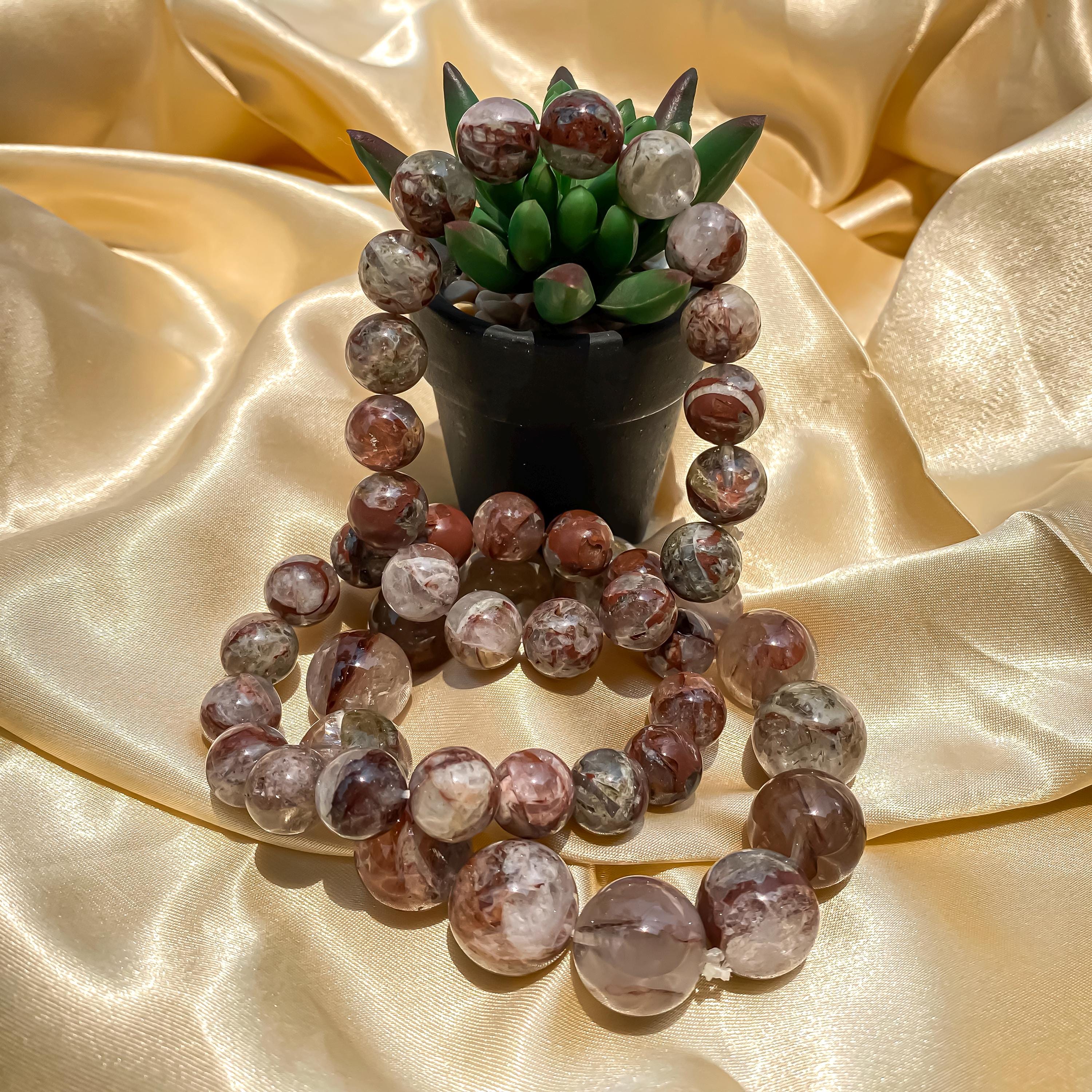 Himalayan Pink Quartz Bracelet: AAA+ Crystal Healing Gemstone Jewelry