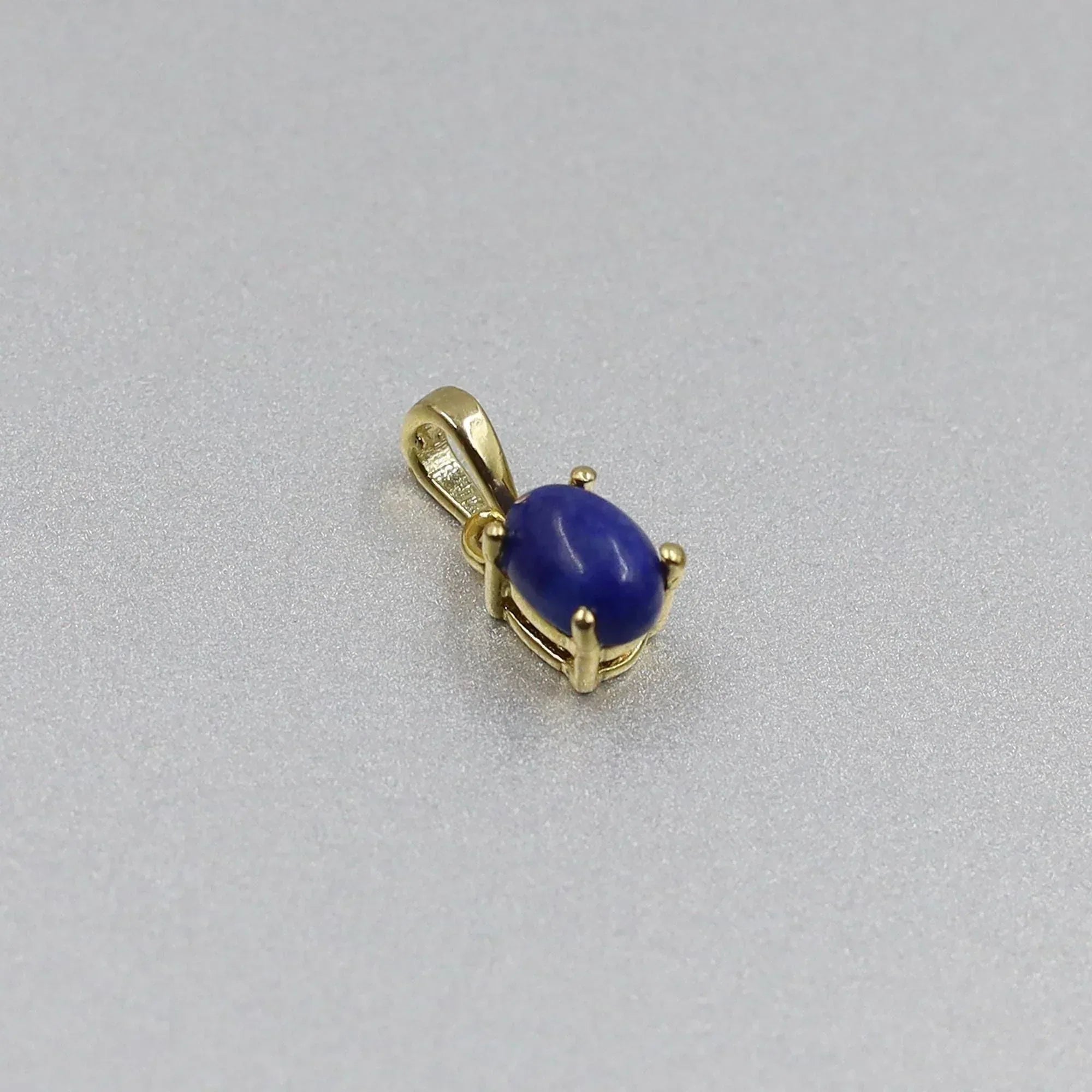 925 Sterling Silver Lapis Lazuli Pendant Necklace: Oval Cabochon