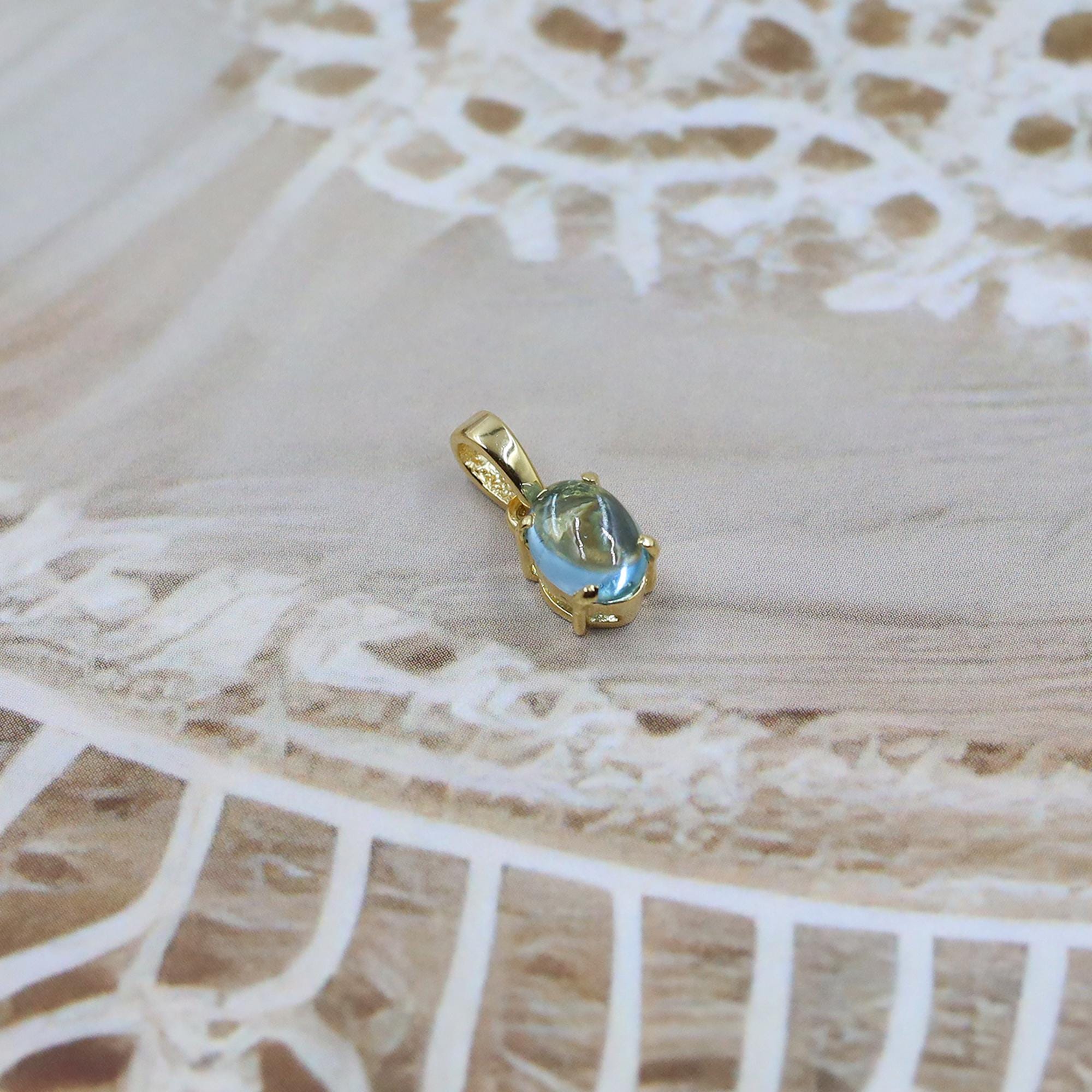 Swiss Blue Topaz Sterling Silver Necklace: December Birthstone Pendant