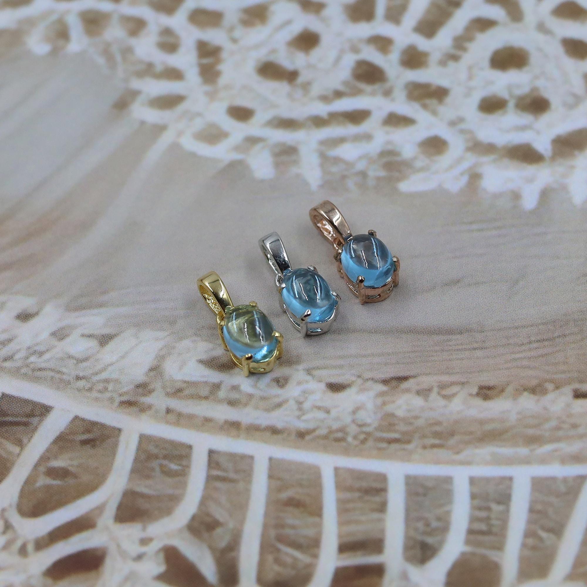 Swiss Blue Topaz Sterling Silver Necklace: December Birthstone Pendant