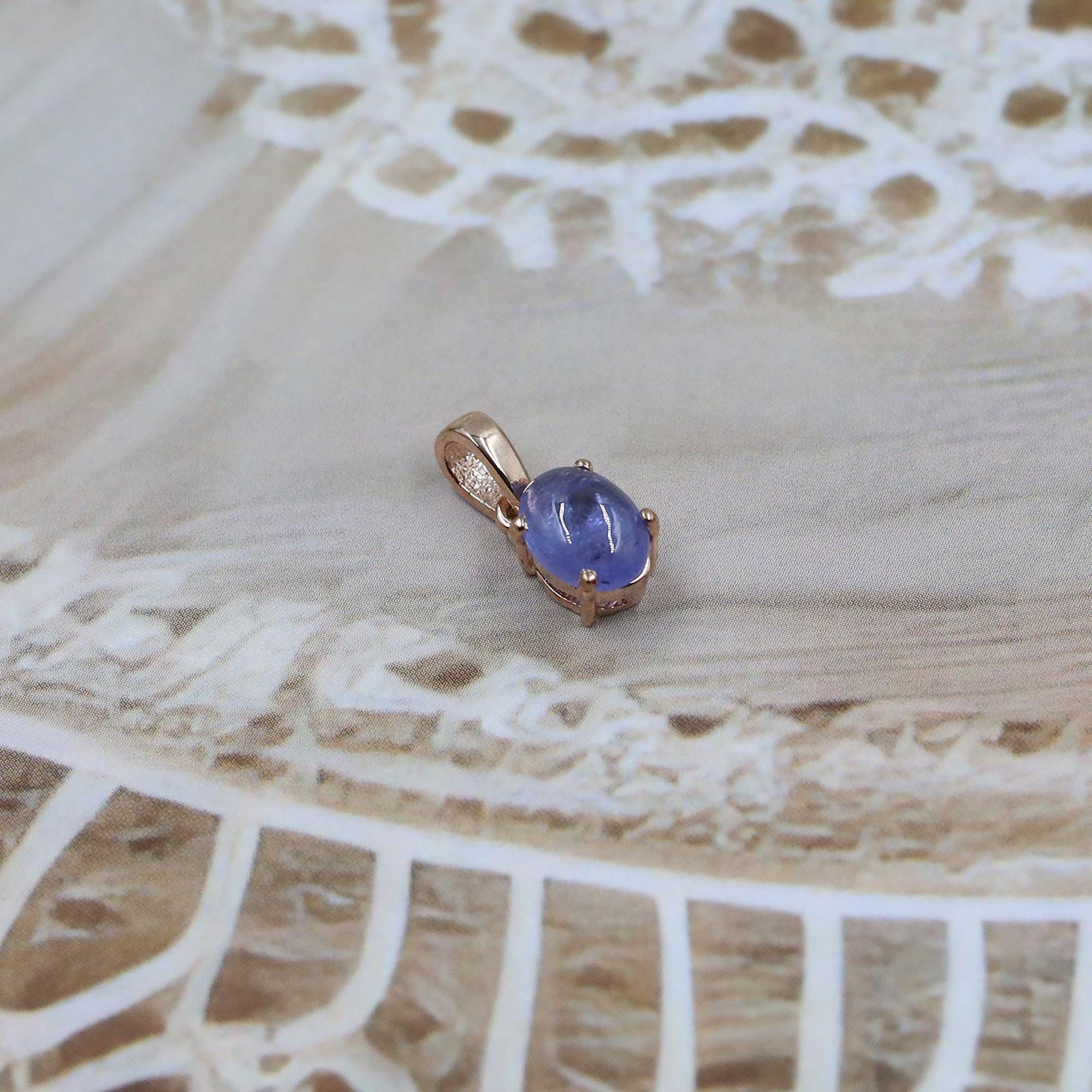 Natural Tanzanite Silver Pendant: Teardrop December Birthstone Necklace