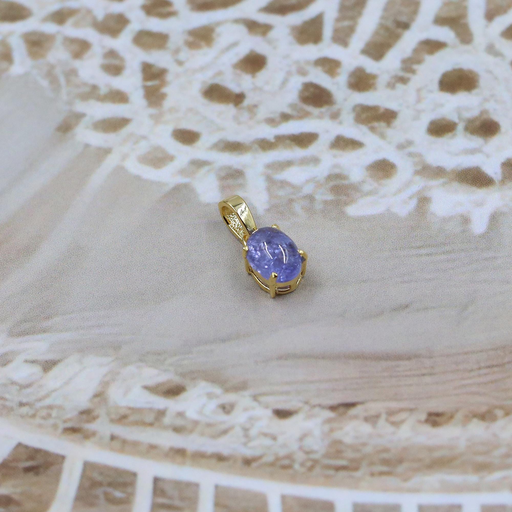 Natural Tanzanite Silver Pendant: Teardrop December Birthstone Necklace