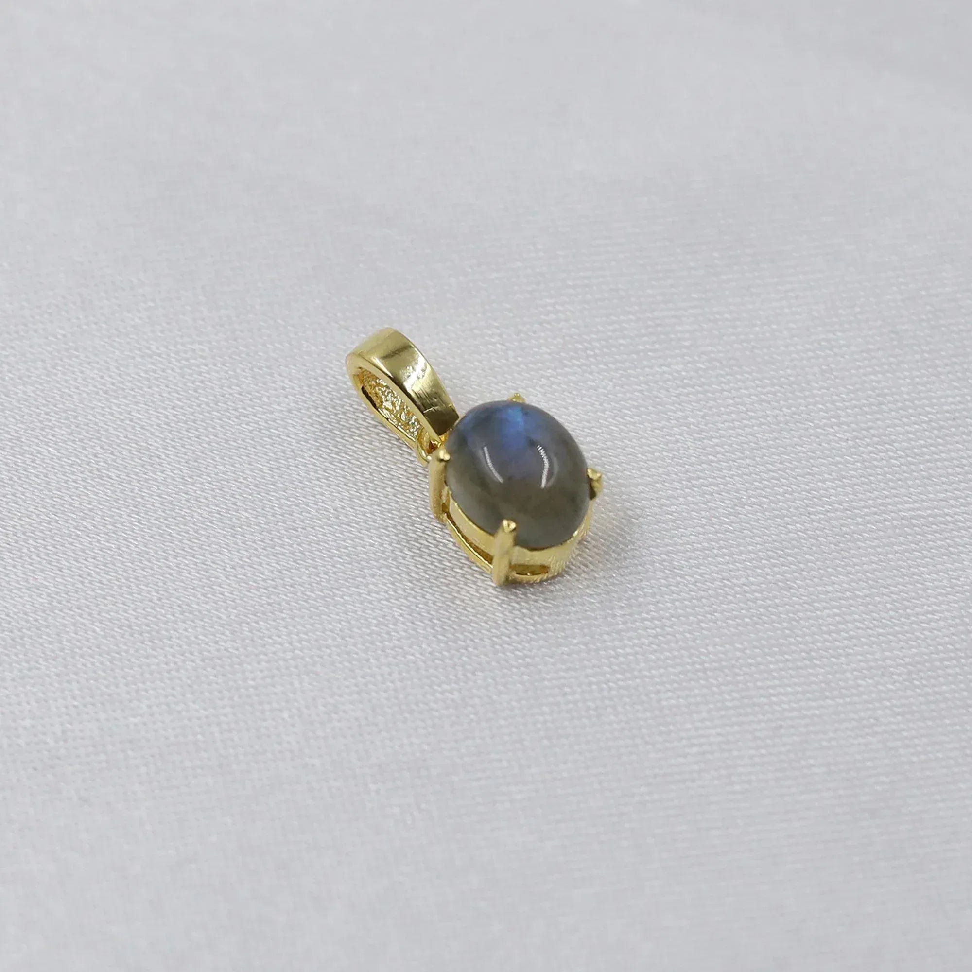 Blue Flash Labradorite 925 Silver Pendant: Vintage Boho Necklace