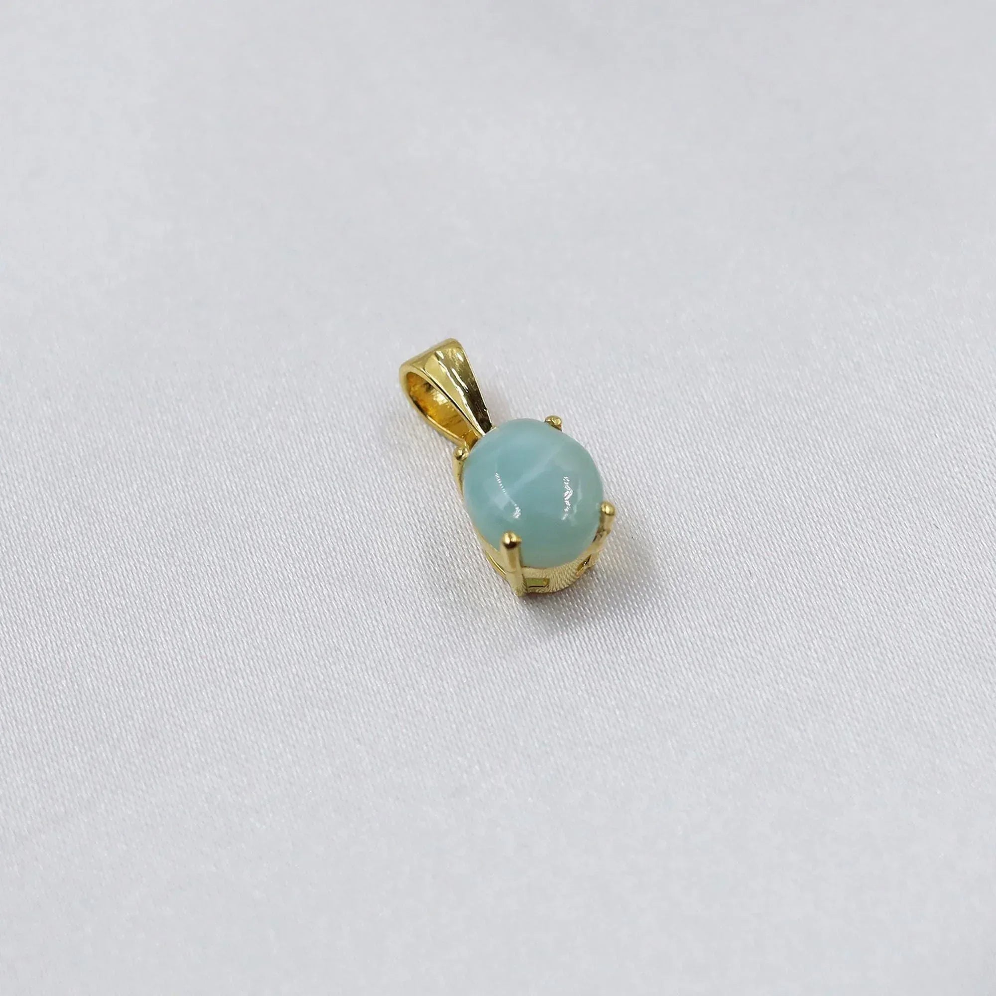 Handcrafted Larimar Pendant: Oval Cabochon, 925 Silver Necklace