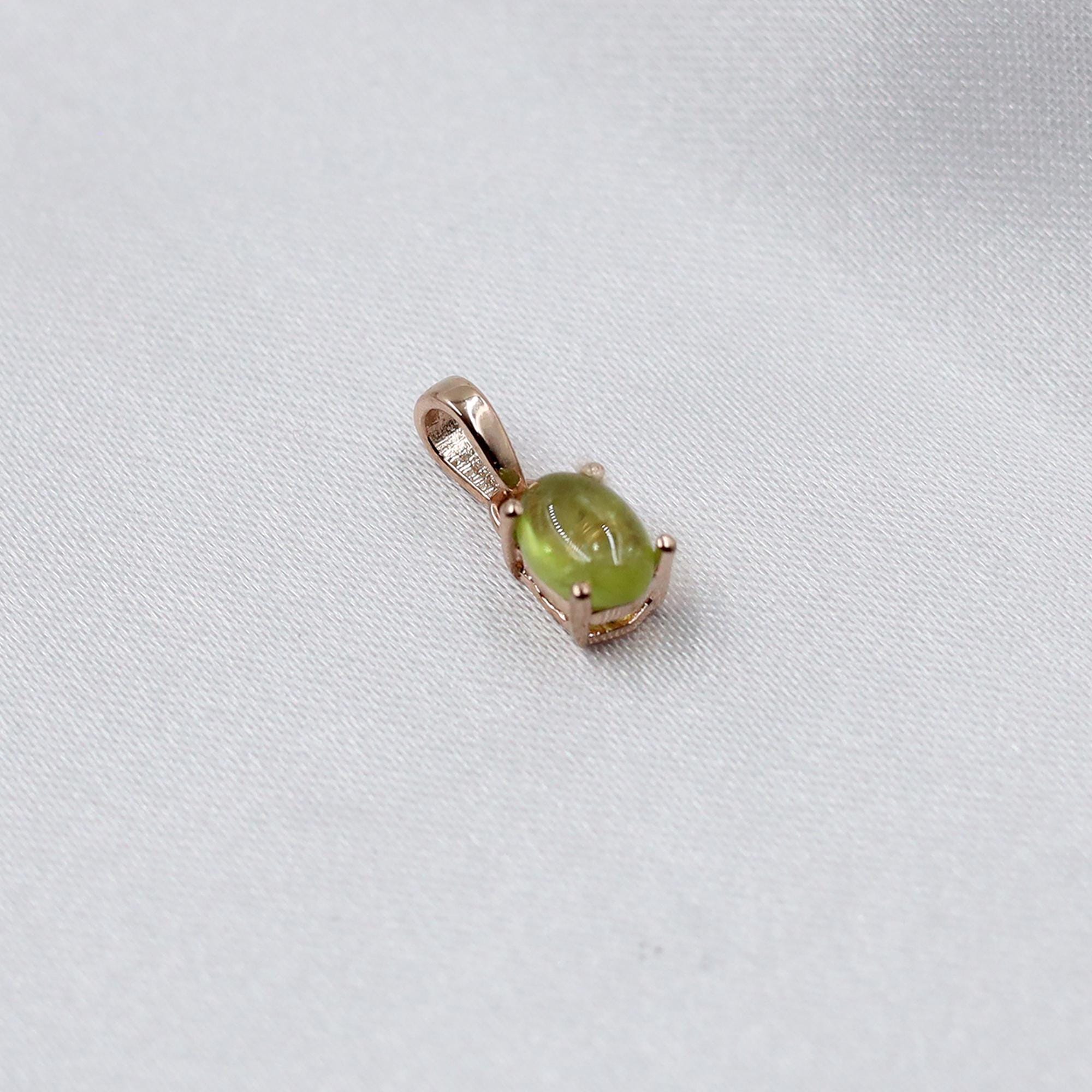 Natural Peridot Pendant: Oval Green Gemstone, Sterling Silver Necklace