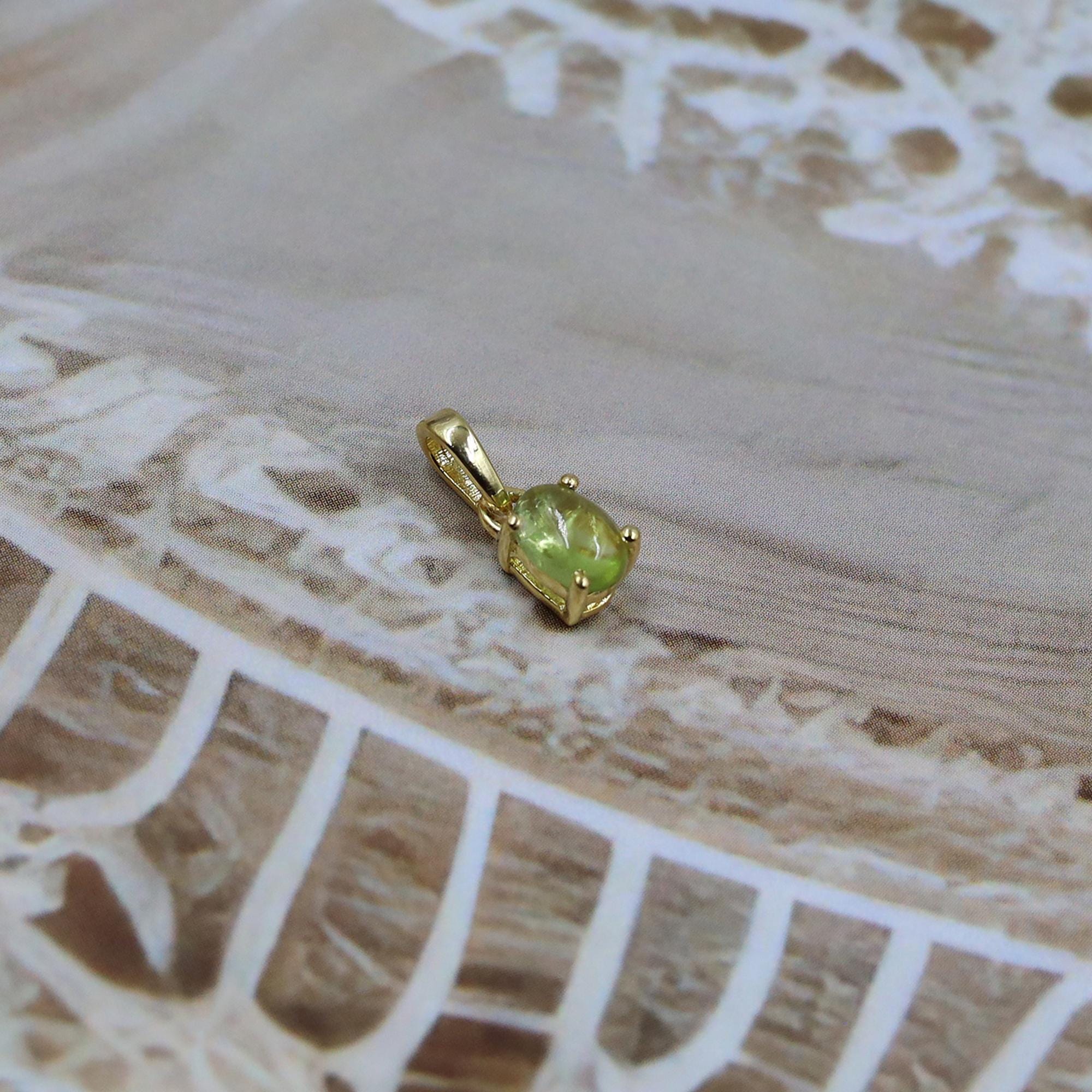 Natural Peridot Pendant: Oval Green Gemstone, Sterling Silver Necklace