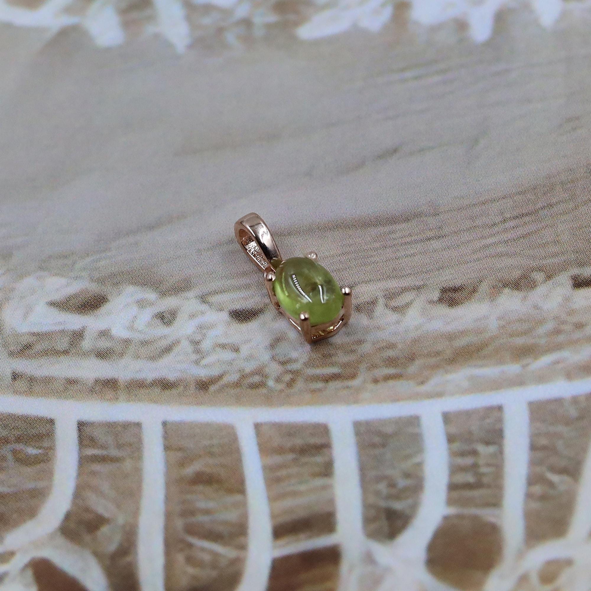 Natural Peridot Pendant: Oval Green Gemstone, Sterling Silver Necklace