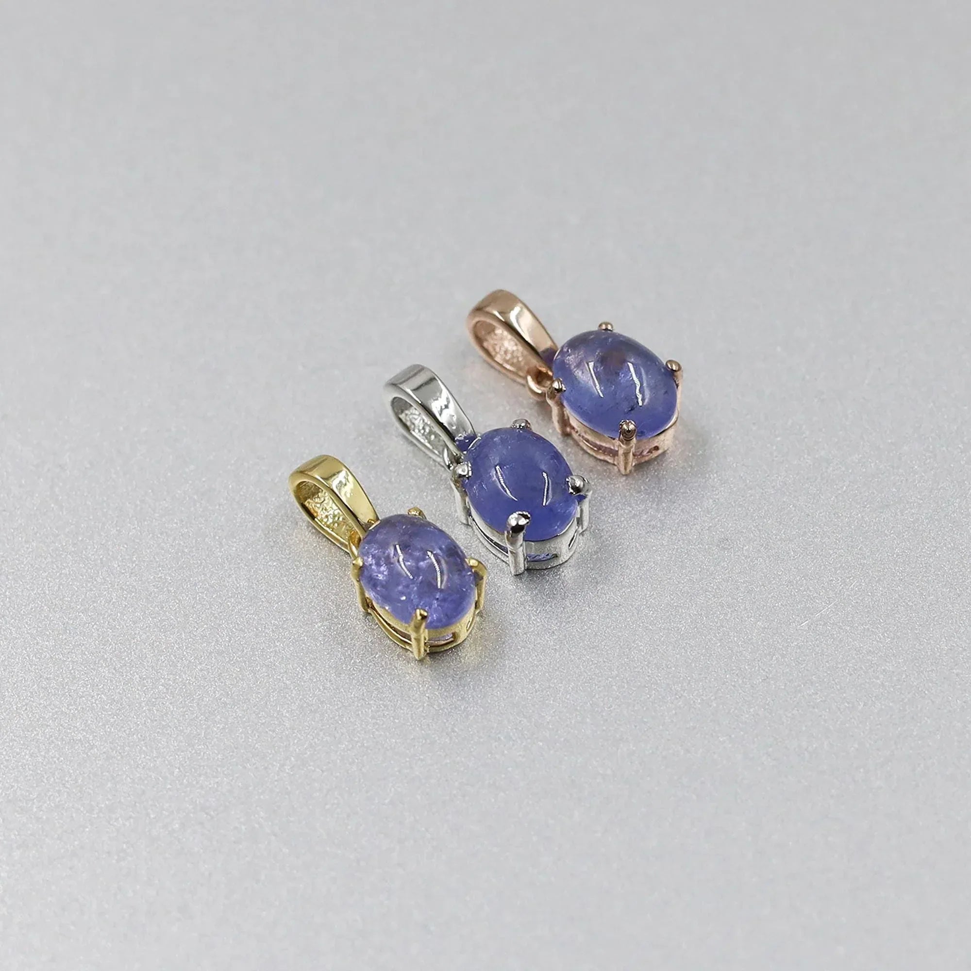 Blue Tanzanite Silver Pendant: 925 Minimalist Necklace