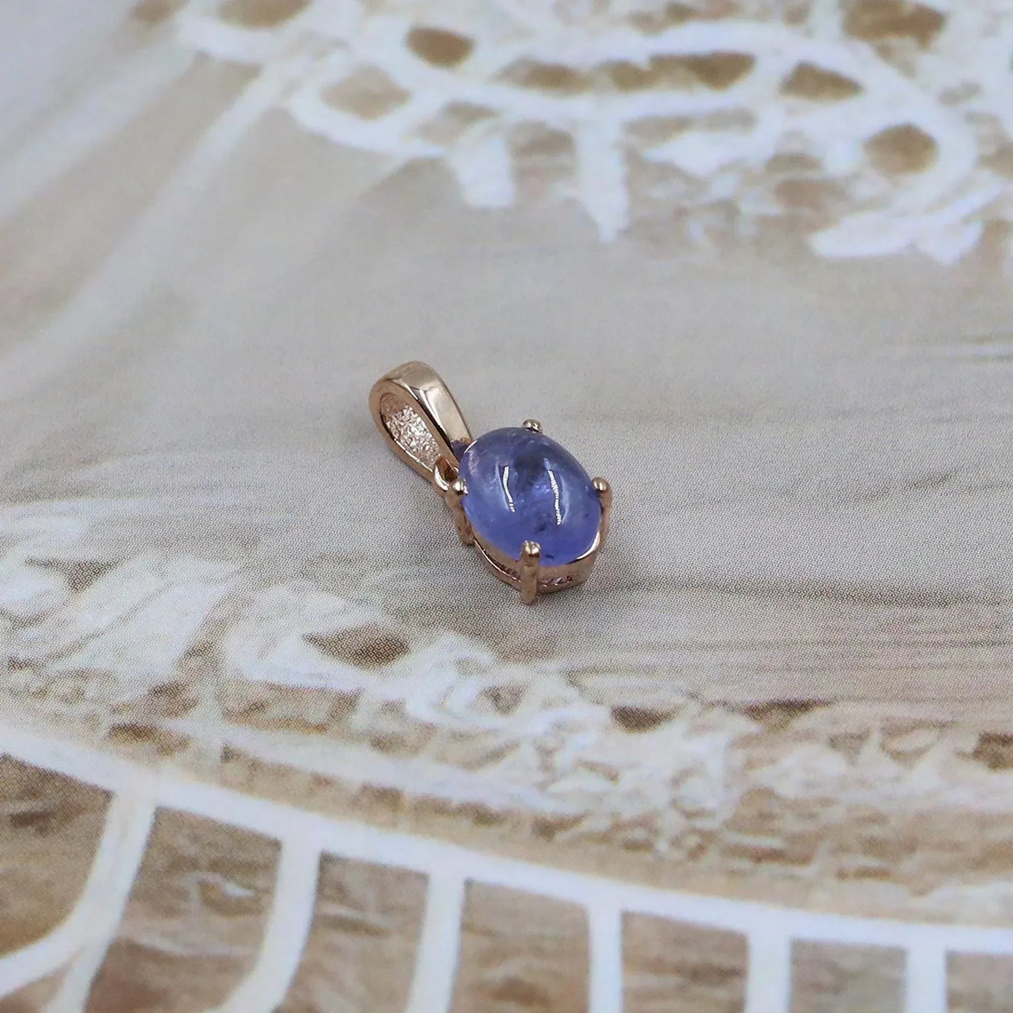 Blue Tanzanite Silver Pendant: 925 Minimalist Necklace