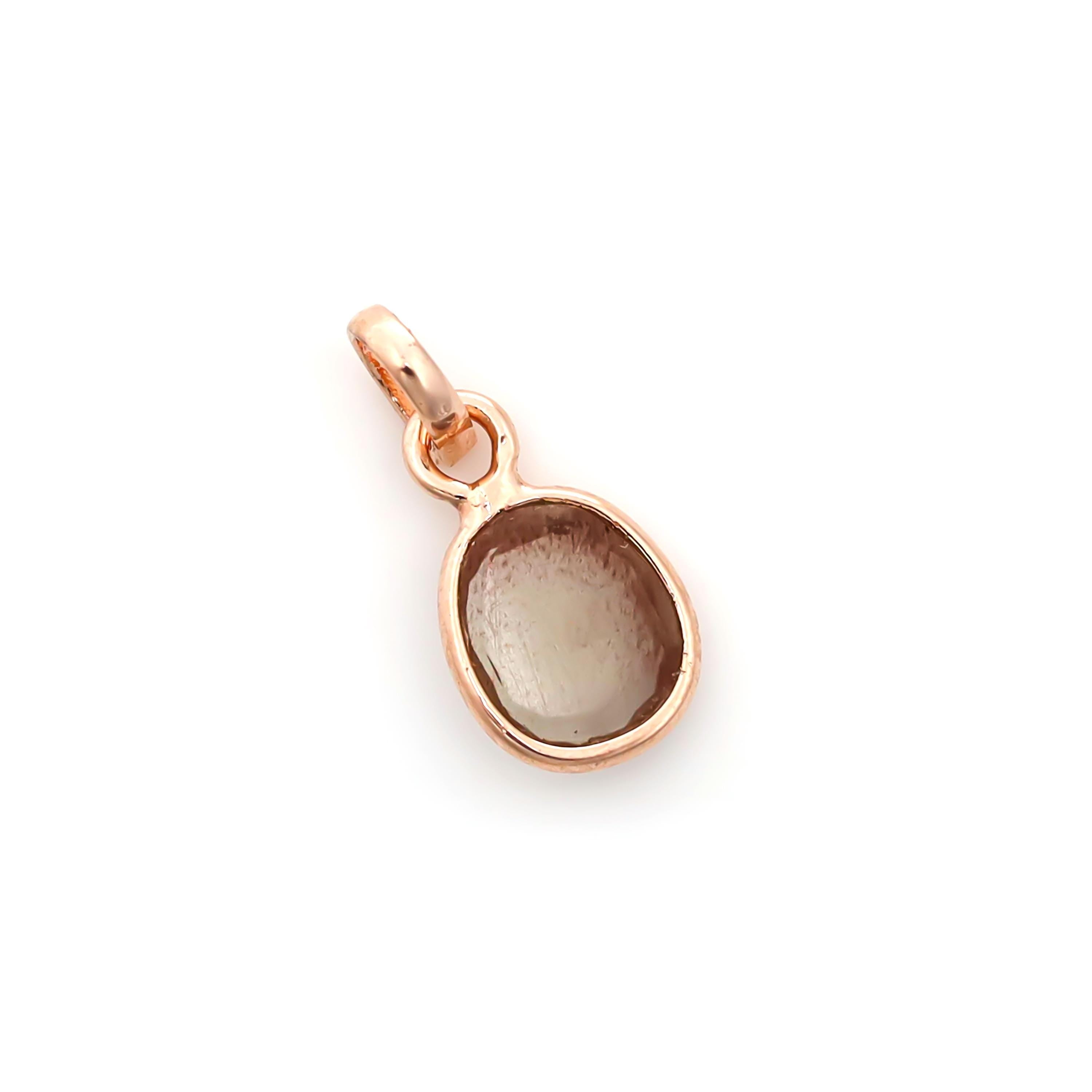 Rose Cut Andesine Pendant: 925 Sterling Silver, Handmade Gemstone Jewelry