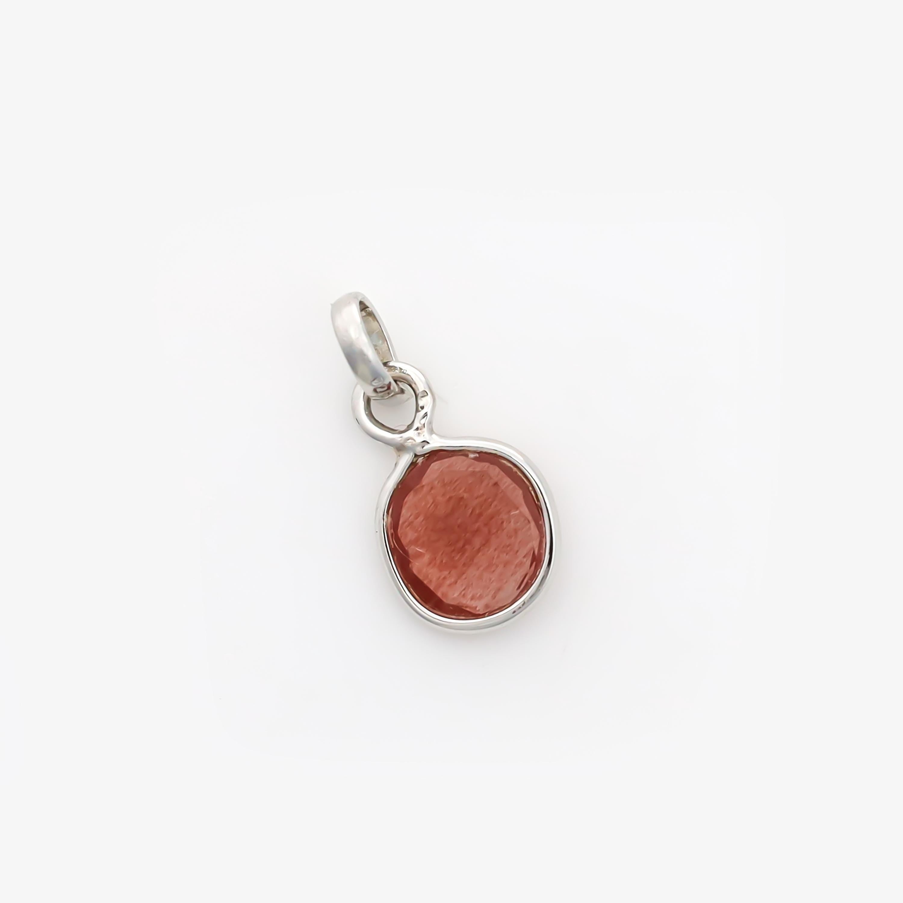 Rose Cut Andesine Pendant: 925 Sterling Silver, Handmade Gemstone Jewelry