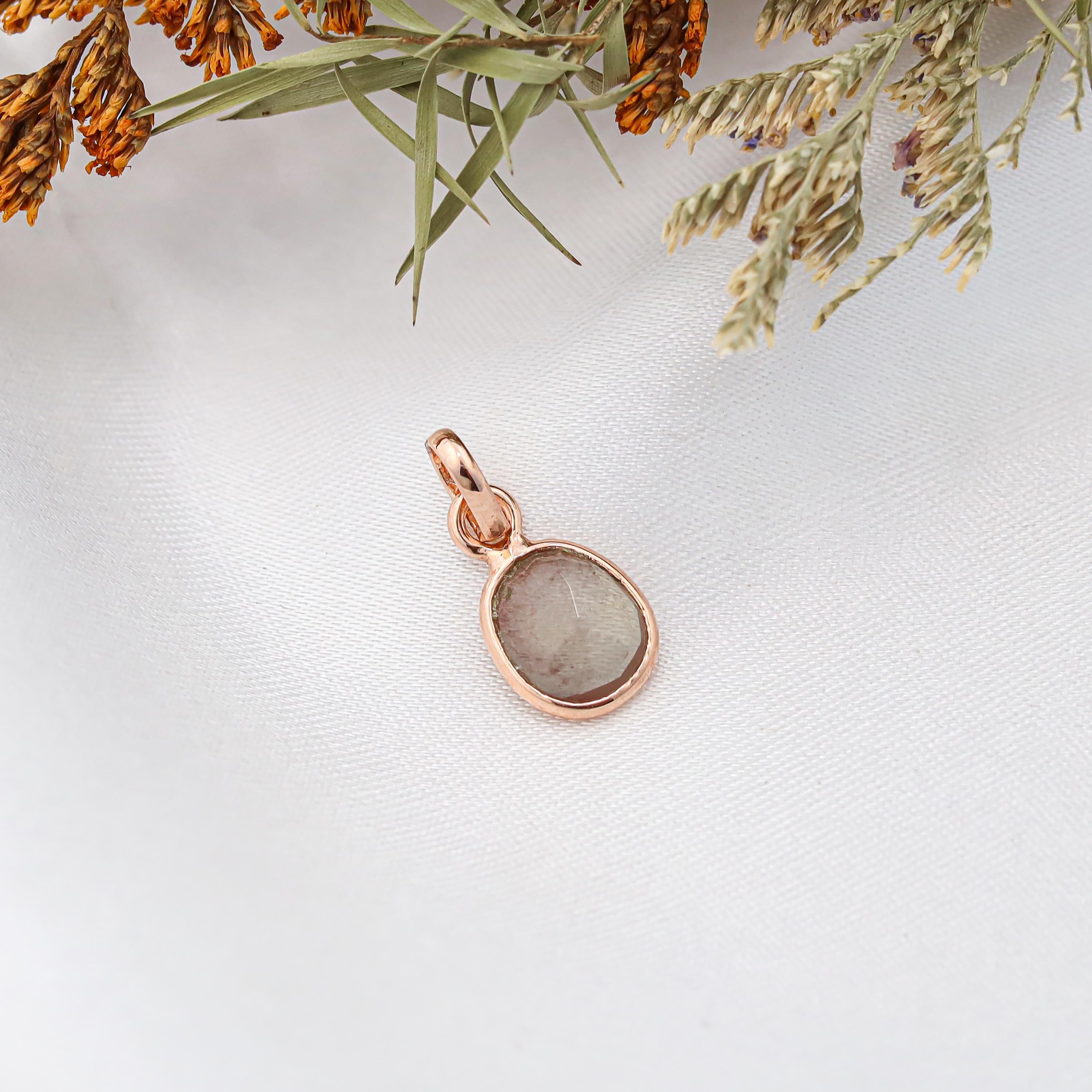 Rose Cut Andesine Pendant: 925 Sterling Silver, Handmade Gemstone Jewelry