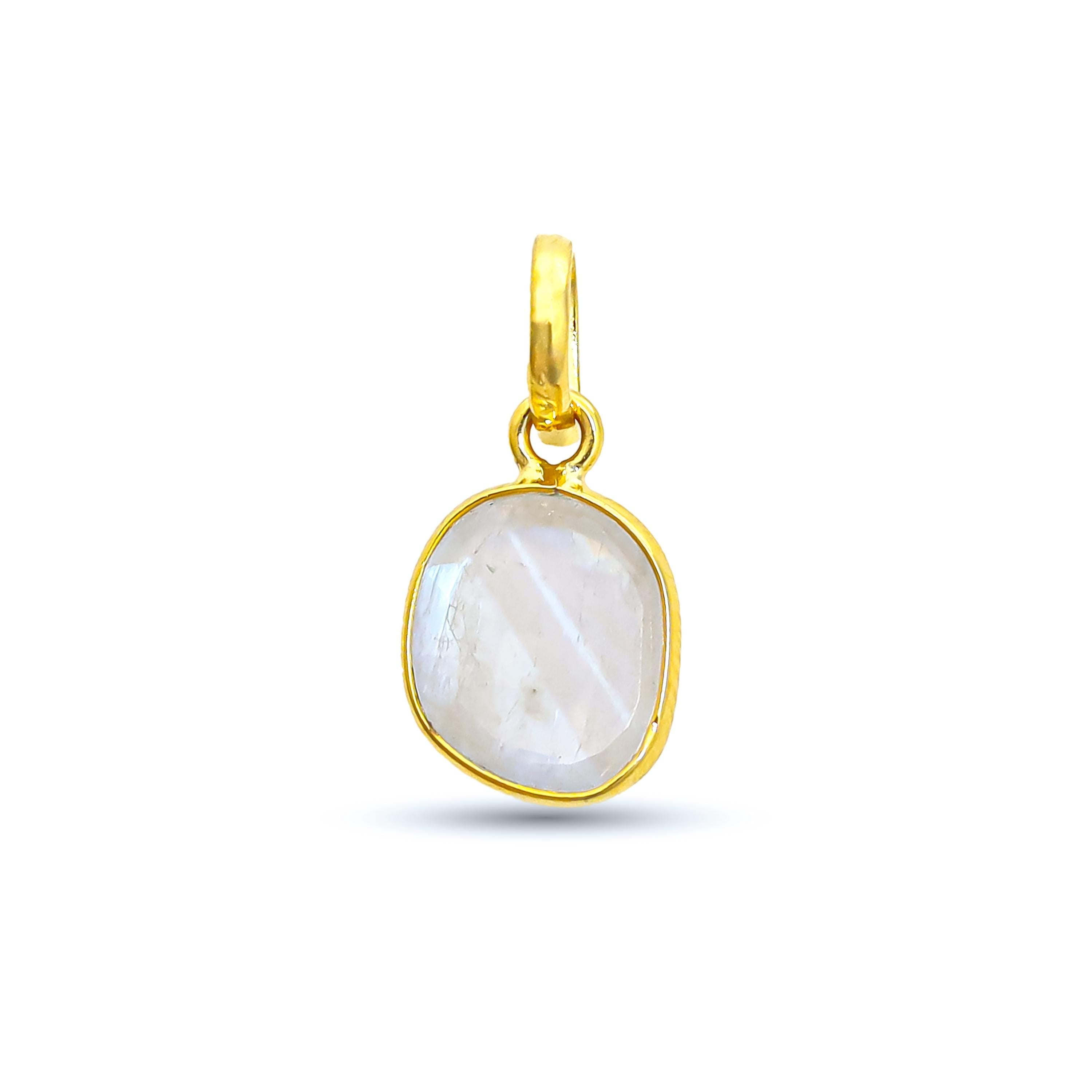 Rainbow Moonstone Pendant: 925 Sterling Silver Gemstone Necklace