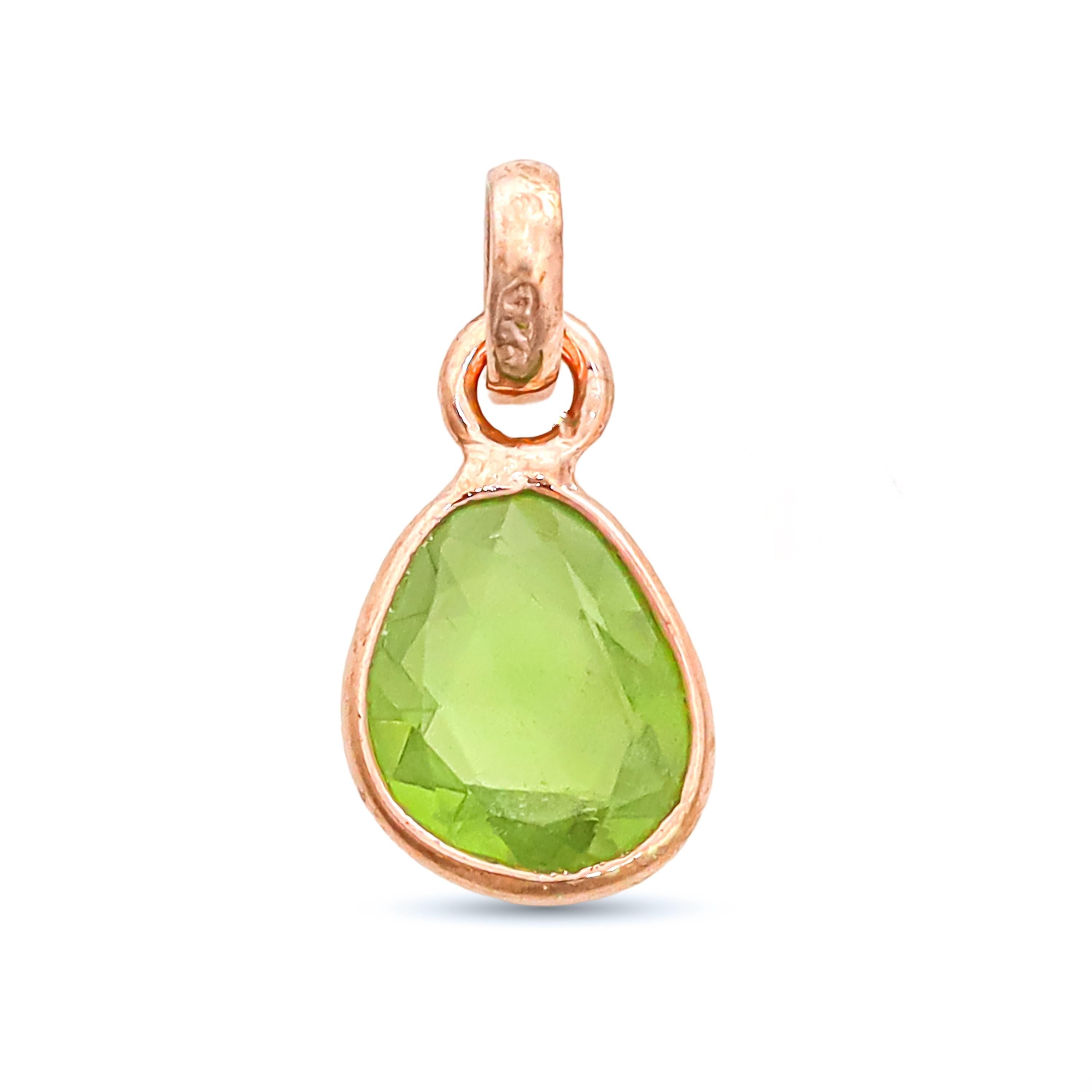 Raw Peridot Pendant: Sterling Silver Boho Necklace, August Birthstone
