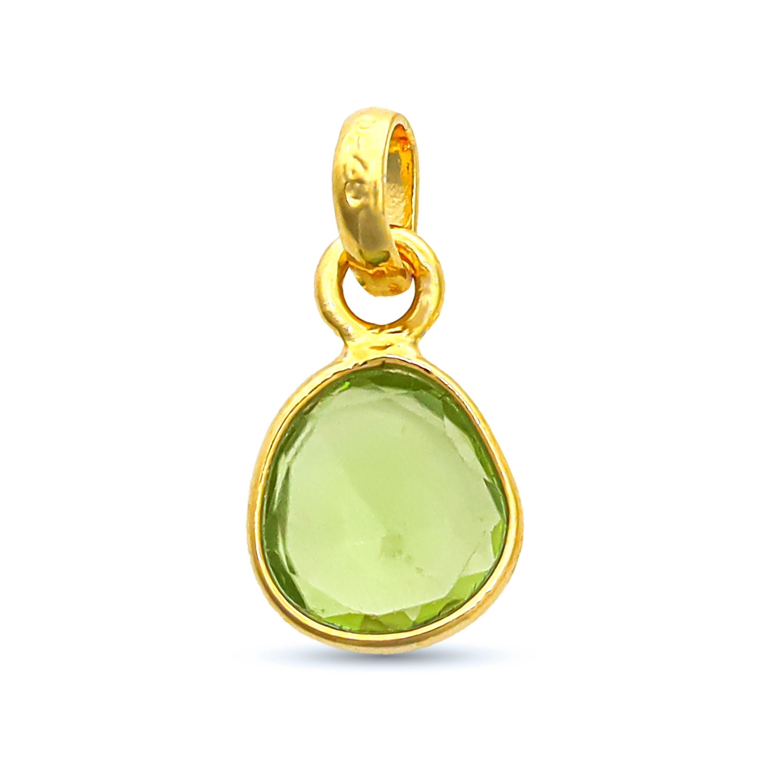 Raw Peridot Pendant: Sterling Silver Boho Necklace, August Birthstone