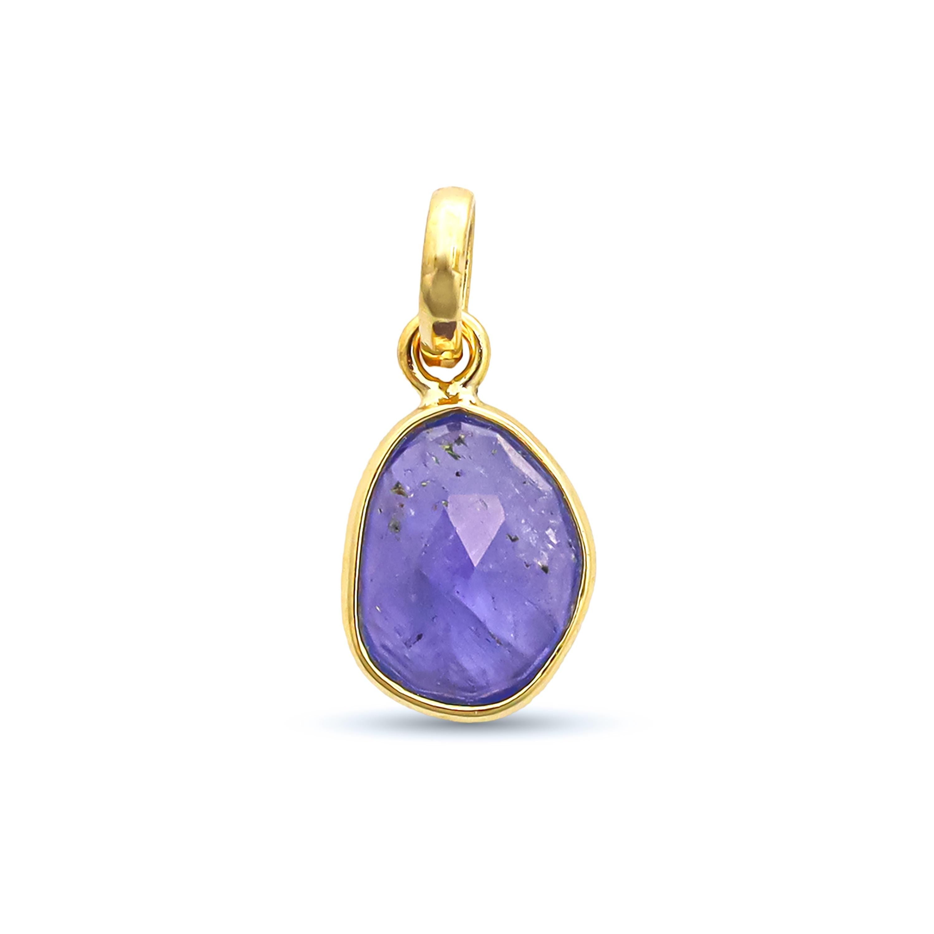 Rose Cut Tanzanite Silver Pendant Necklace: December Birthstone