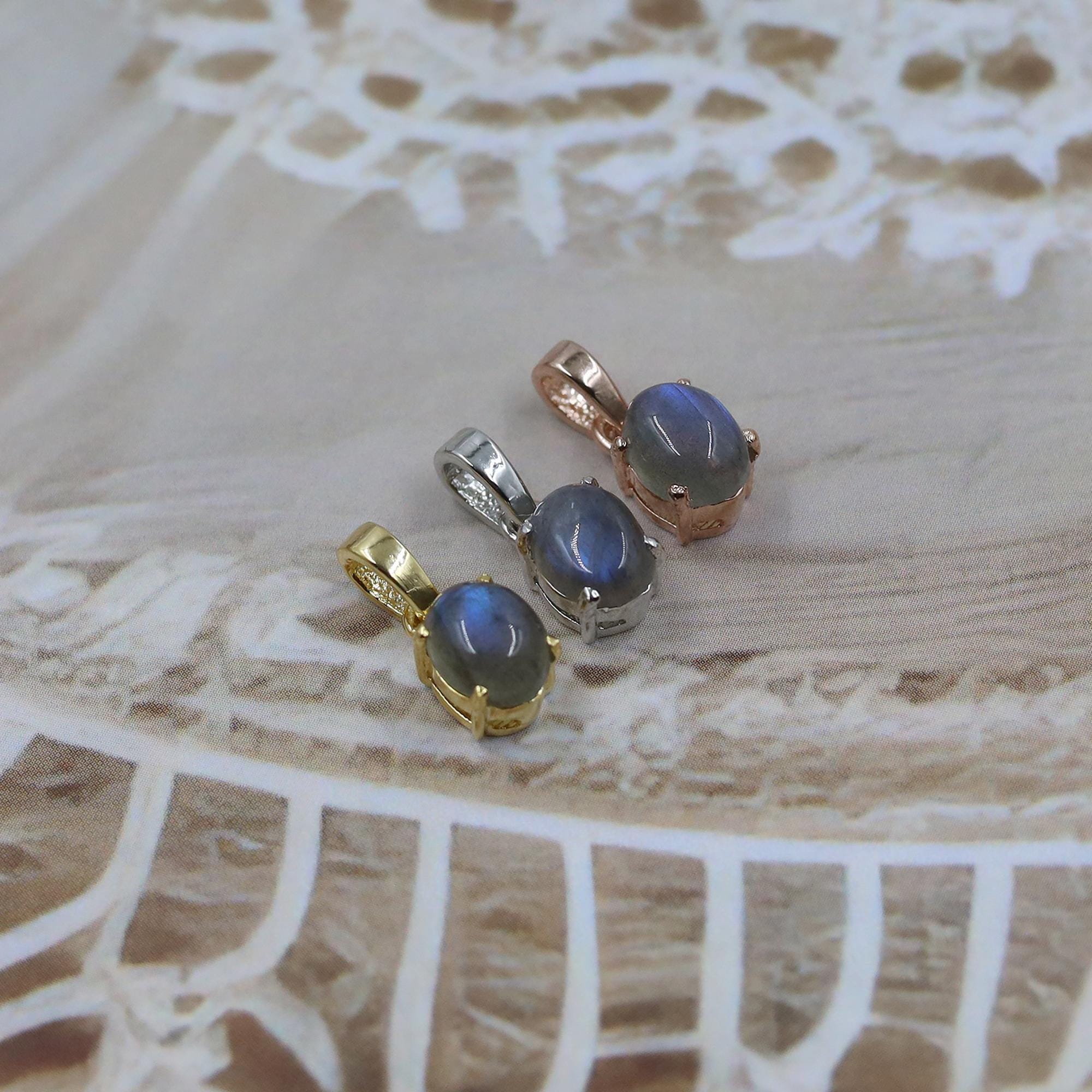 Teardrop Labradorite Necklace: 925 Sterling Silver Pendant, Blue Flash Gemstone