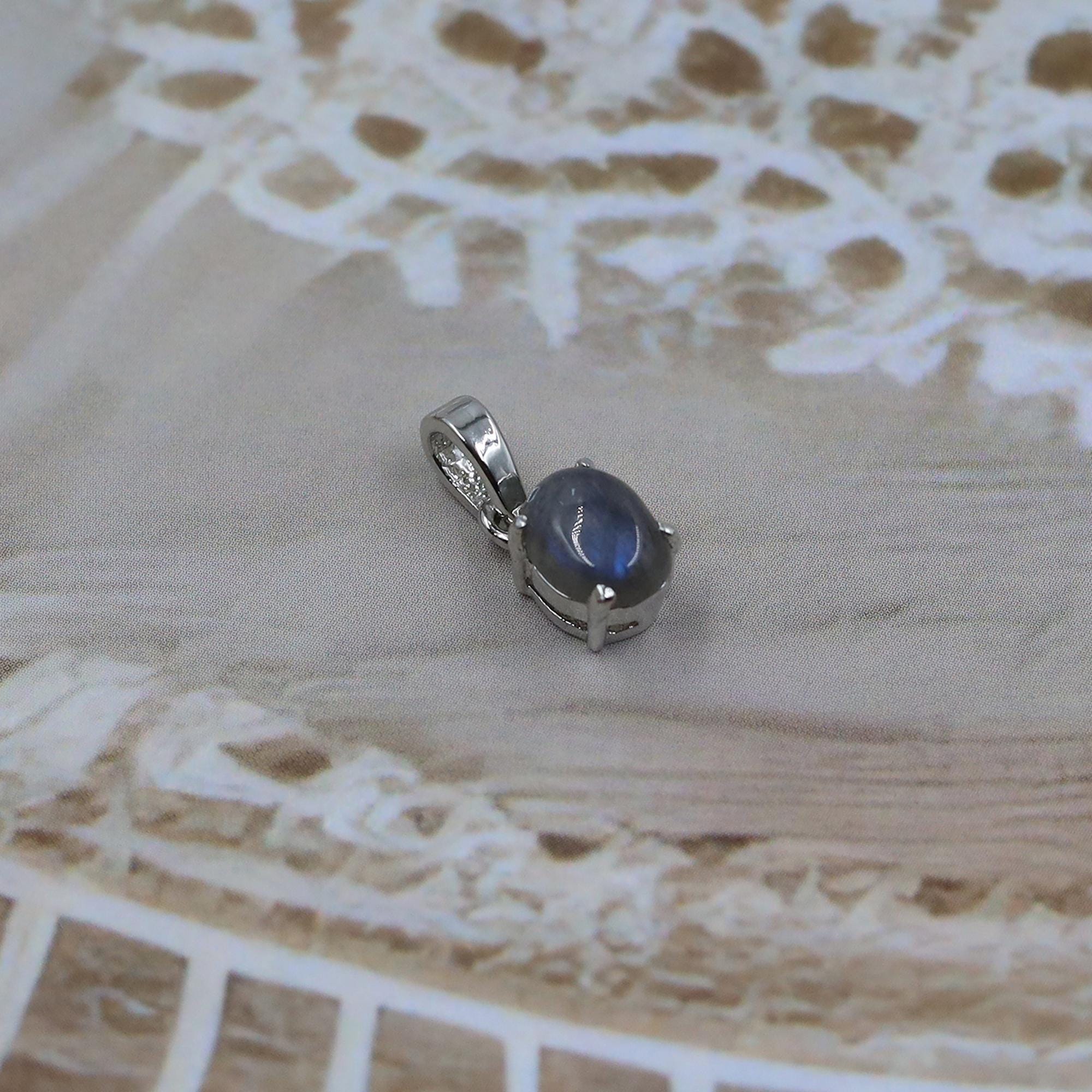 Teardrop Labradorite Necklace: 925 Sterling Silver Pendant, Blue Flash Gemstone