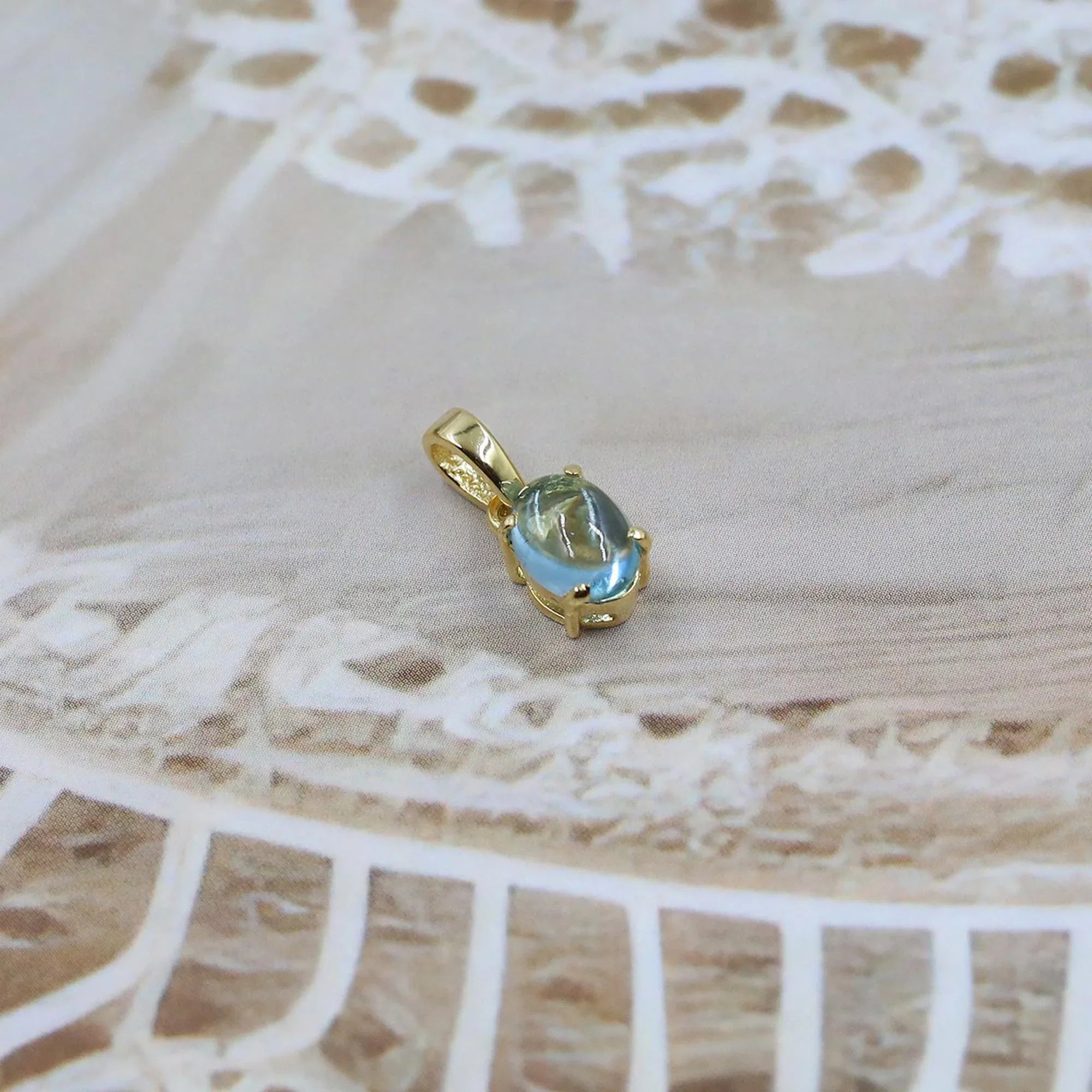 Handmade Swiss Blue Topaz Sterling Silver Pendant: December Birthstone