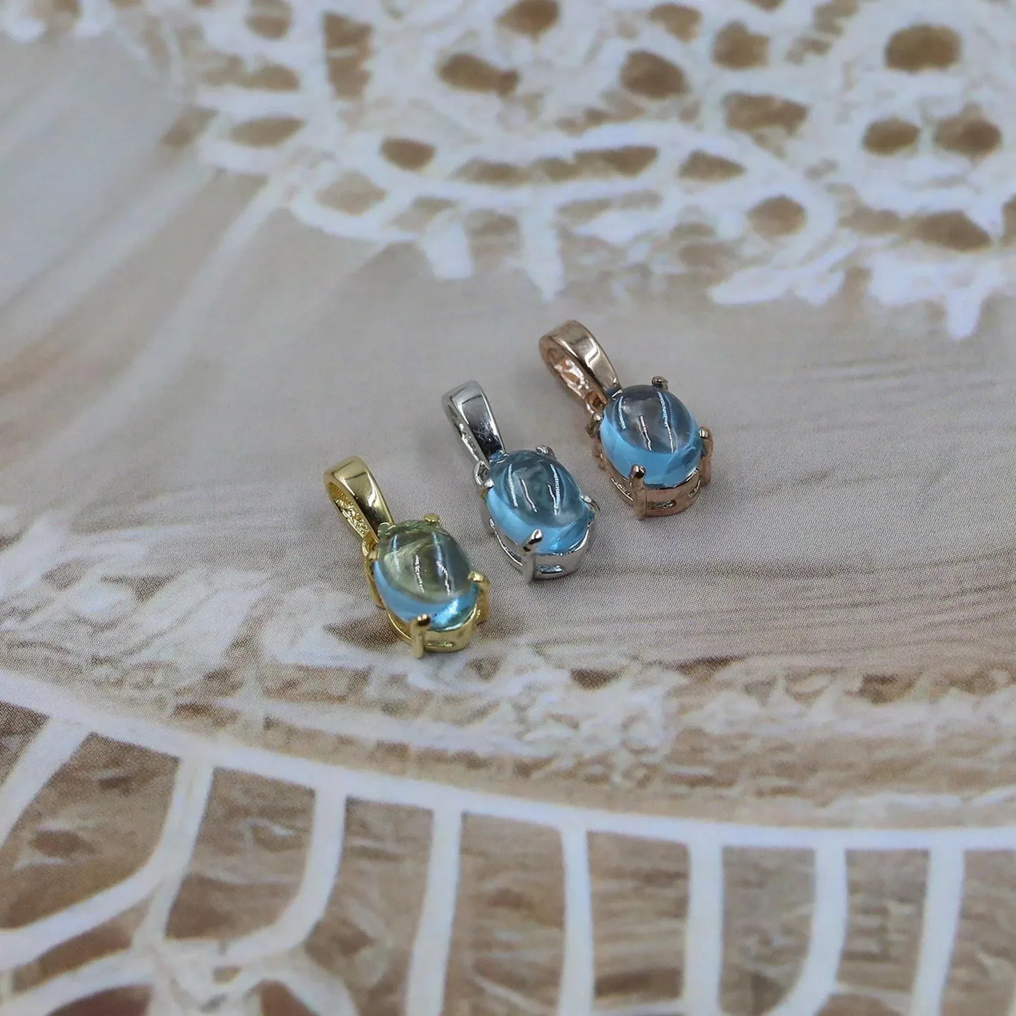 Handmade Swiss Blue Topaz Sterling Silver Pendant: December Birthstone