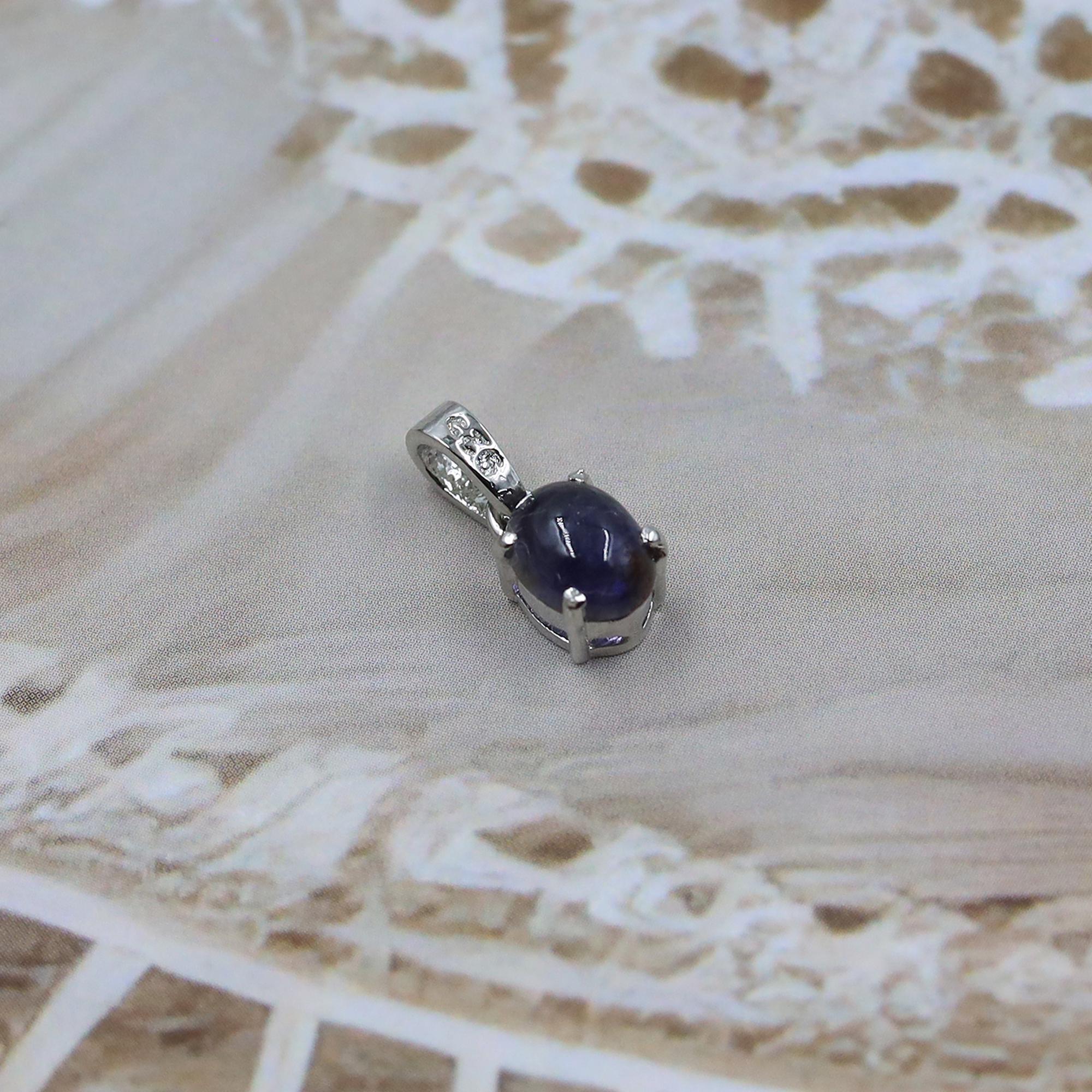 Natural Iolite Pendant: 925 Sterling Silver Gemstone Jewelry