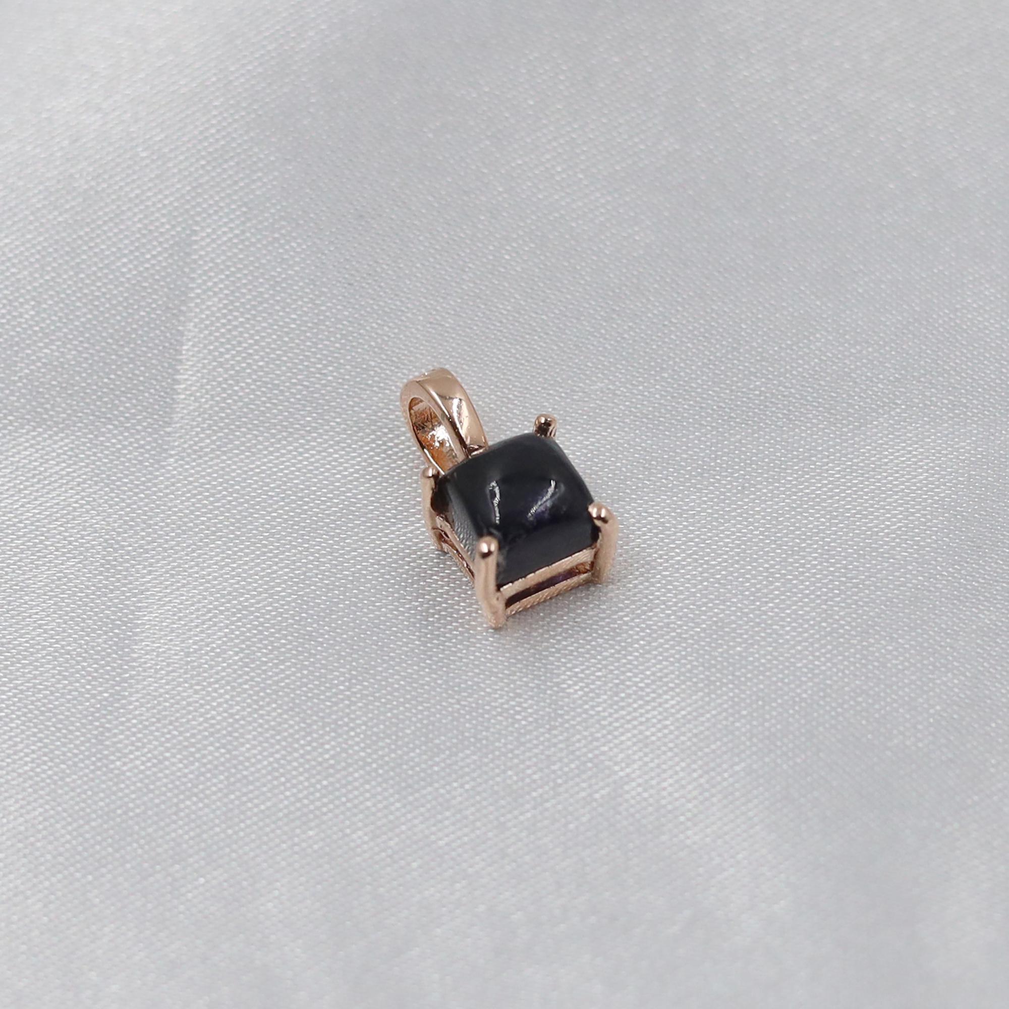 Natural Iolite Cabochon Pendant: Boho 925 Sterling Silver Jewelry