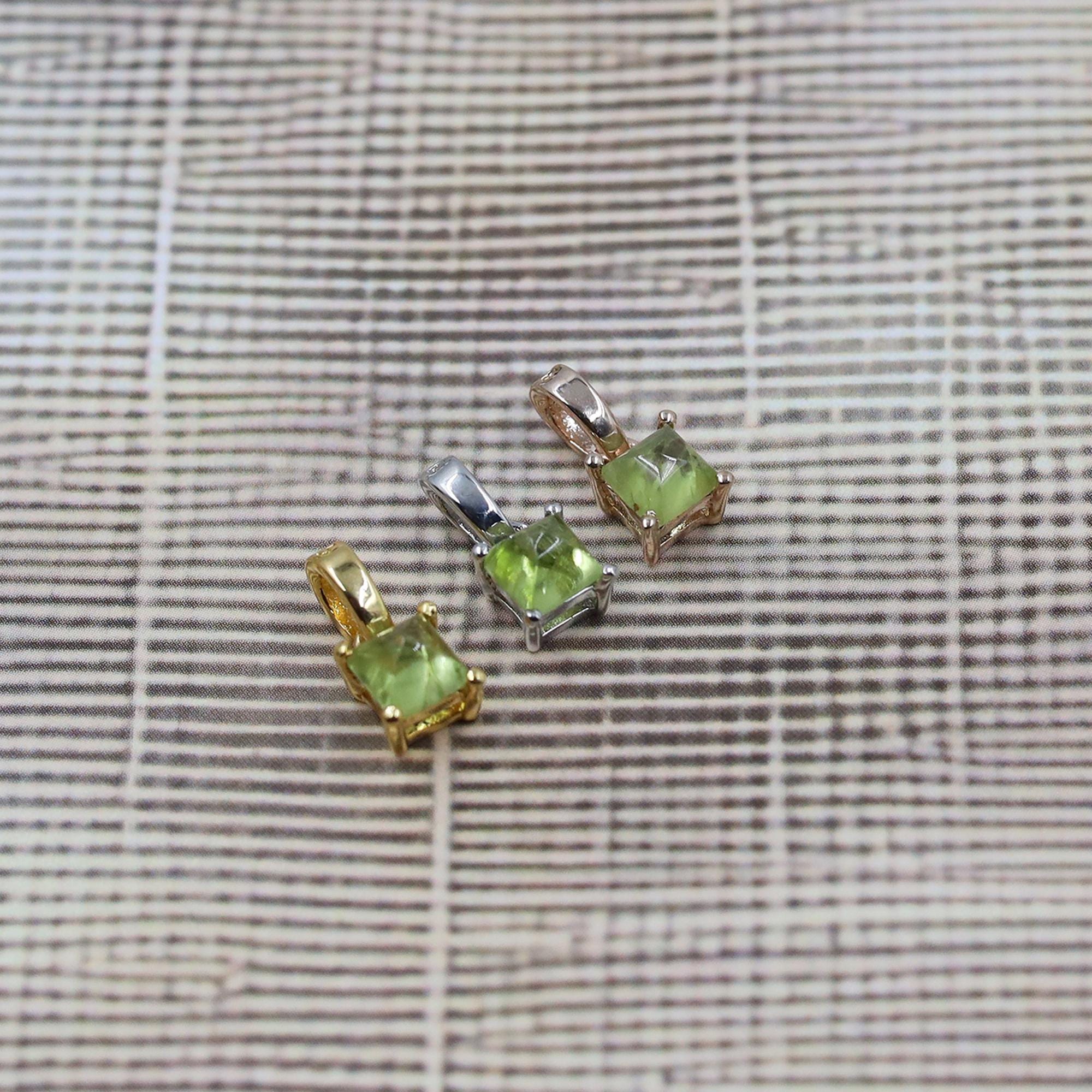 Peridot Pendant Sterling Silver: Natural Green Gemstone, August Birthstone